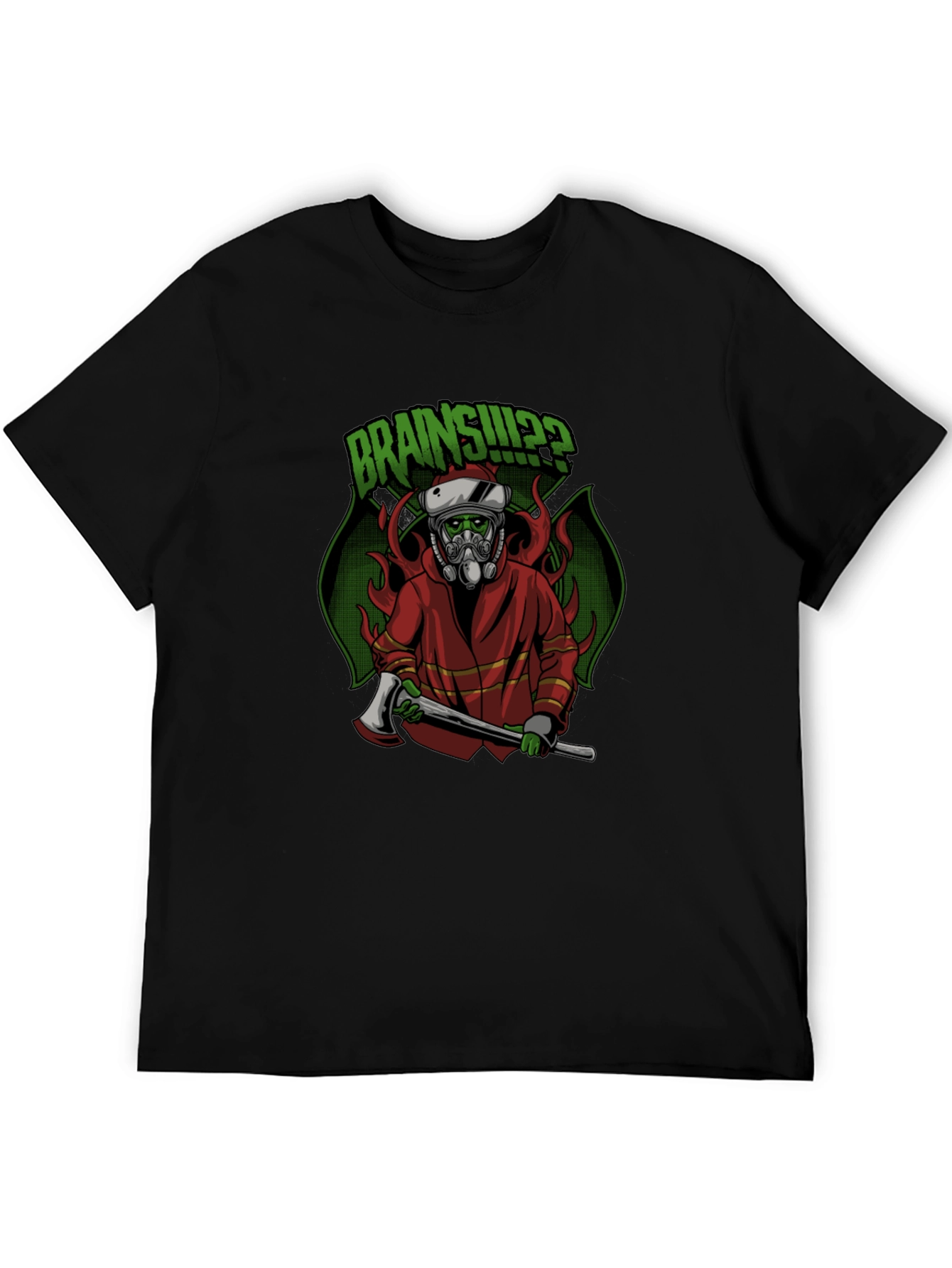 Zombie Firefighter T-Shirt: Brains!?