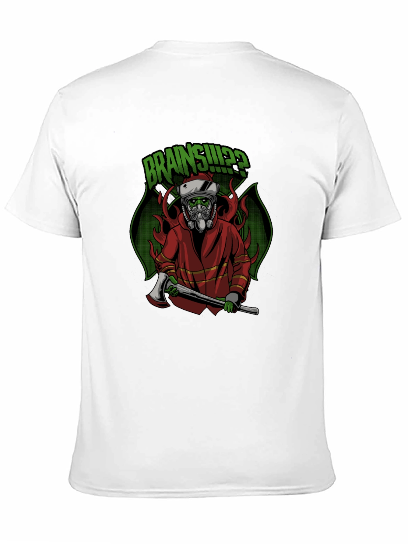 Zombie Firefighter T-Shirt: Brains!?