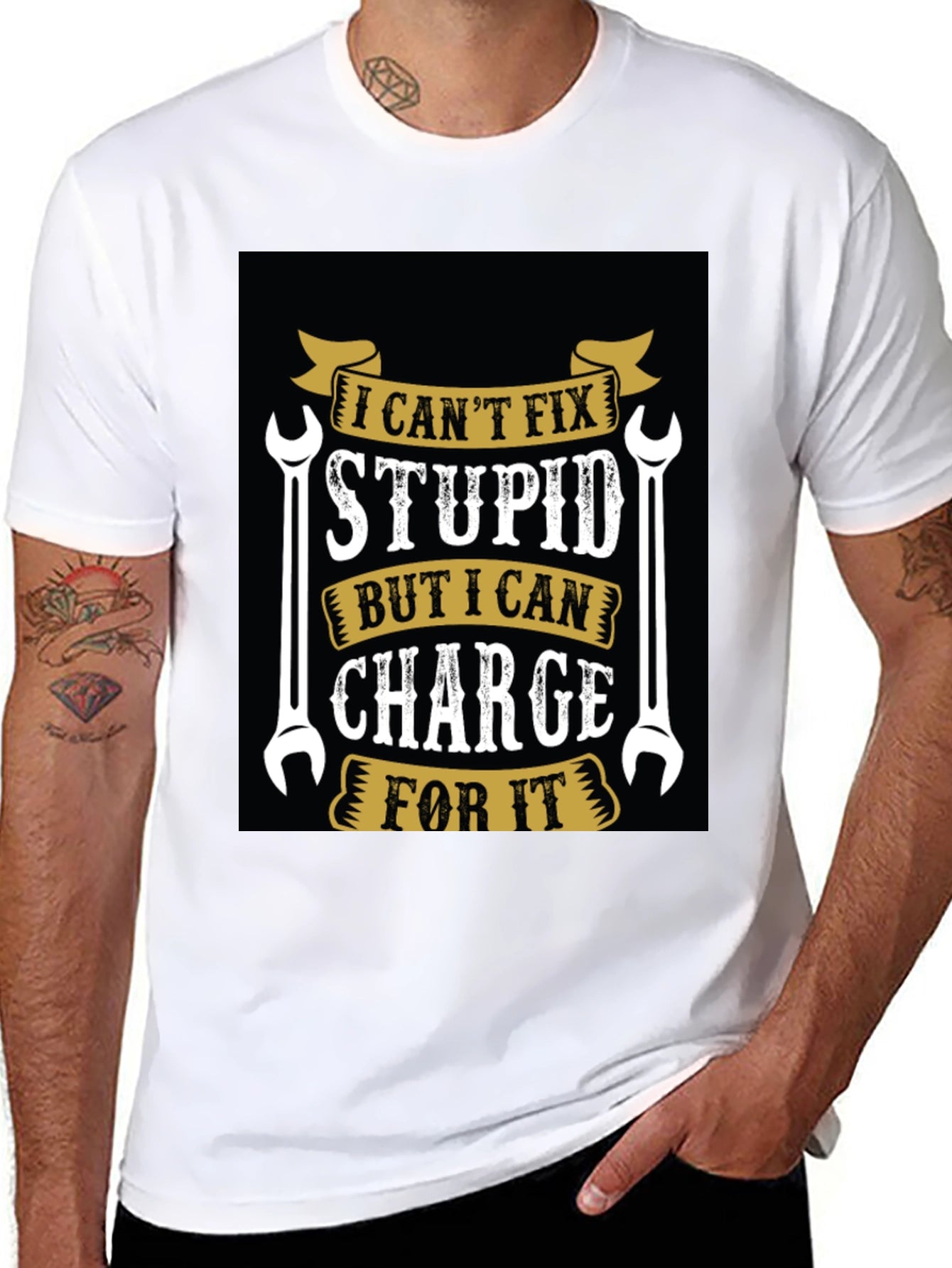 I Cant Fix Stupid T-Shirt Funny Mechanic Tee