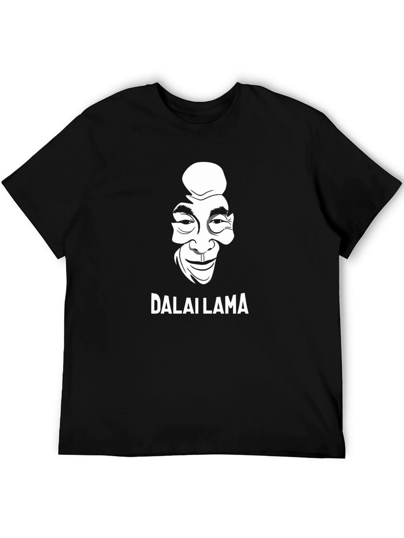 Dalai Lama Graphic Print Black T-Shirt