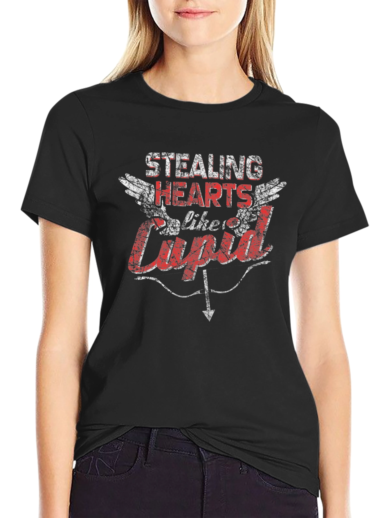 Stealing Hearts Like Cupid Black T-Shirt