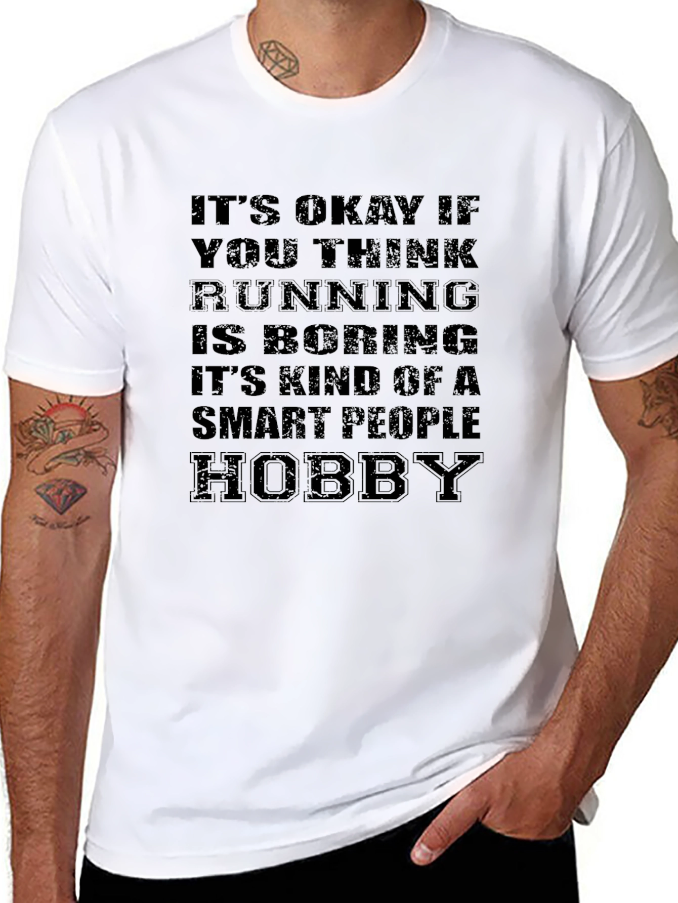 Funny Running Smart People Hobby Graphic Tee