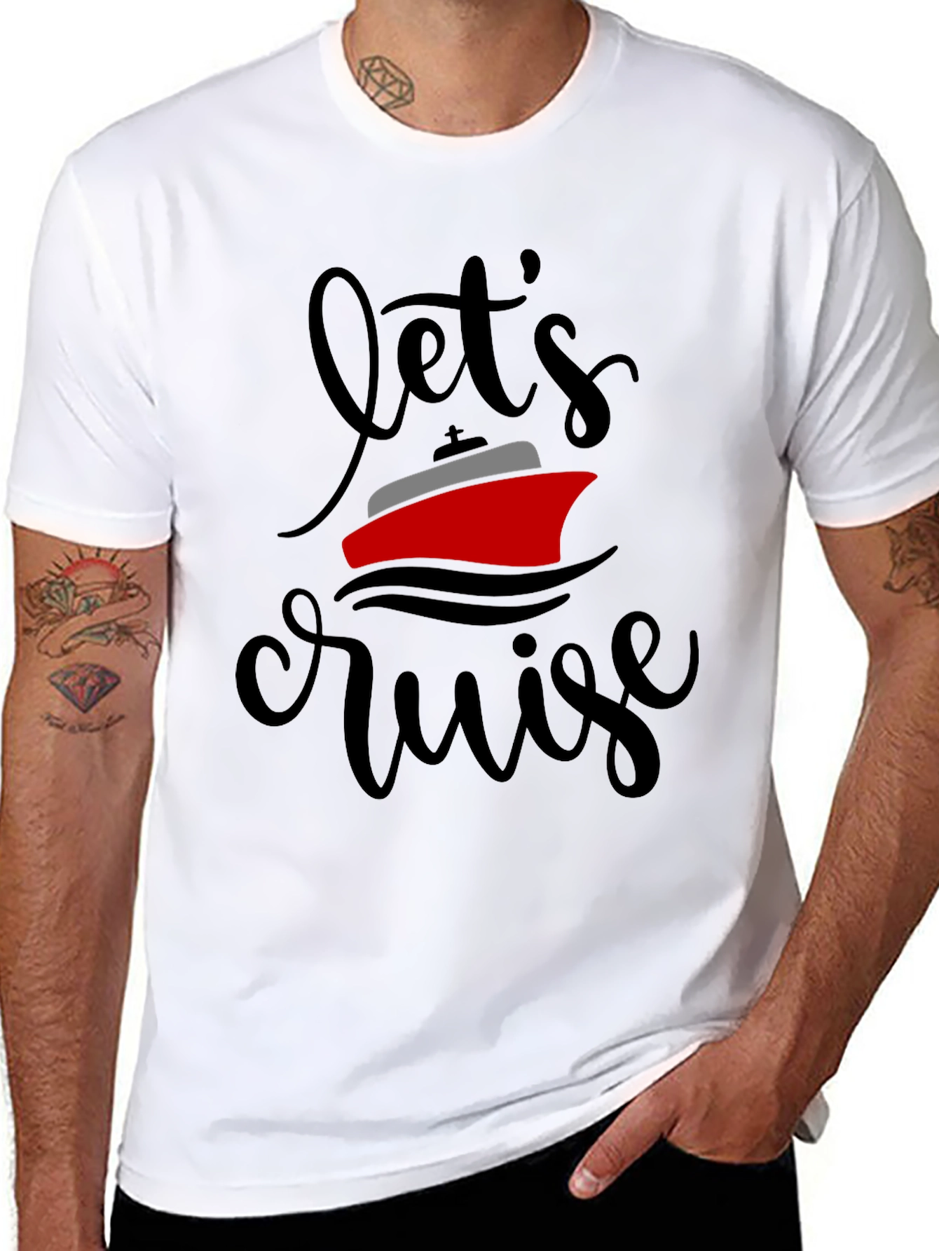 Lets Cruise Graphic Tee - Black Crewneck
