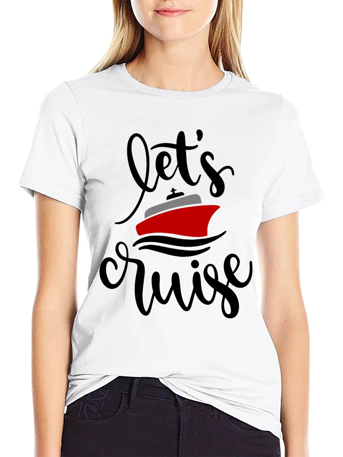 Lets Cruise Graphic Tee - Black Crewneck