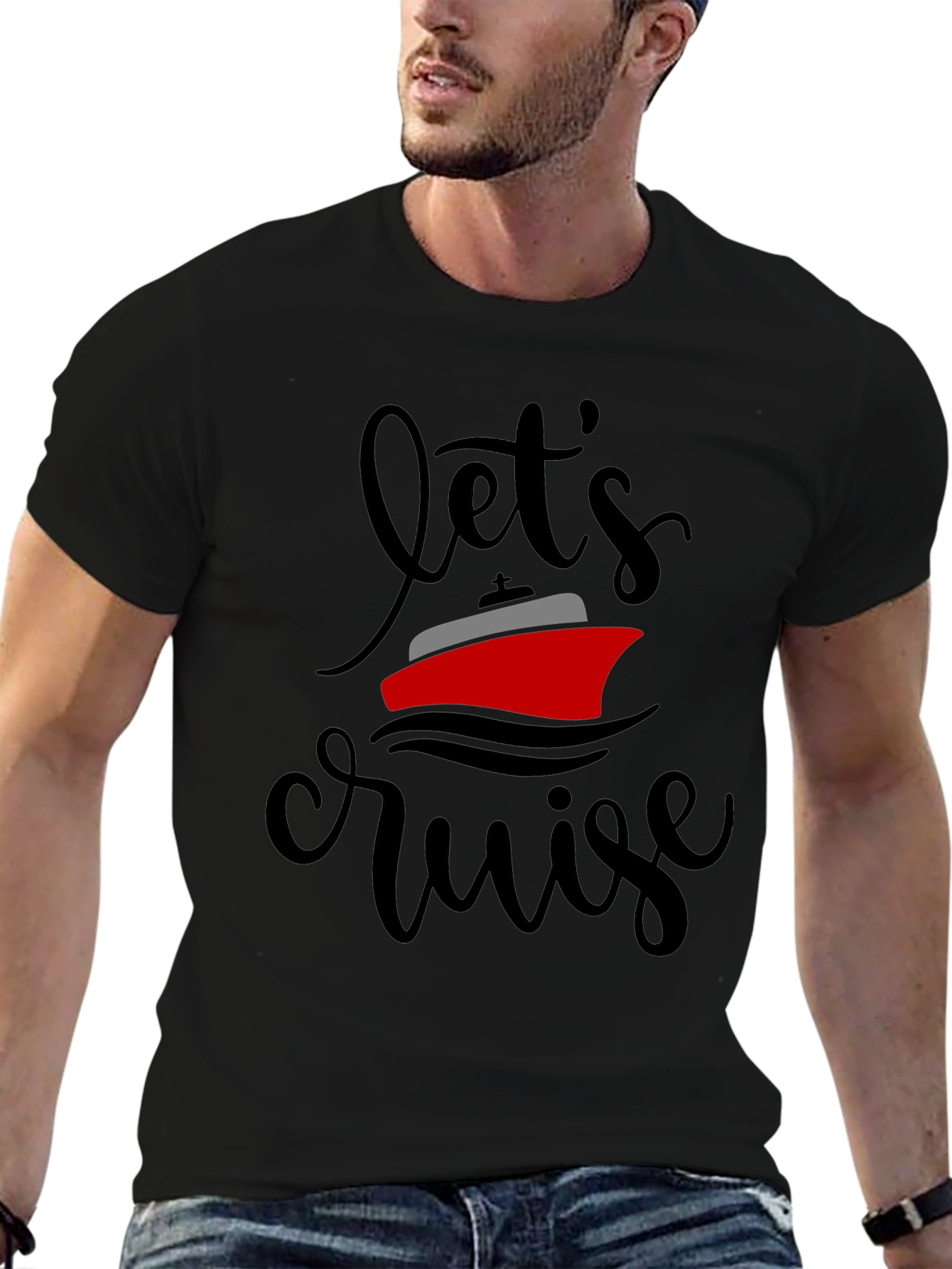 Lets Cruise Graphic Tee - Black Crewneck