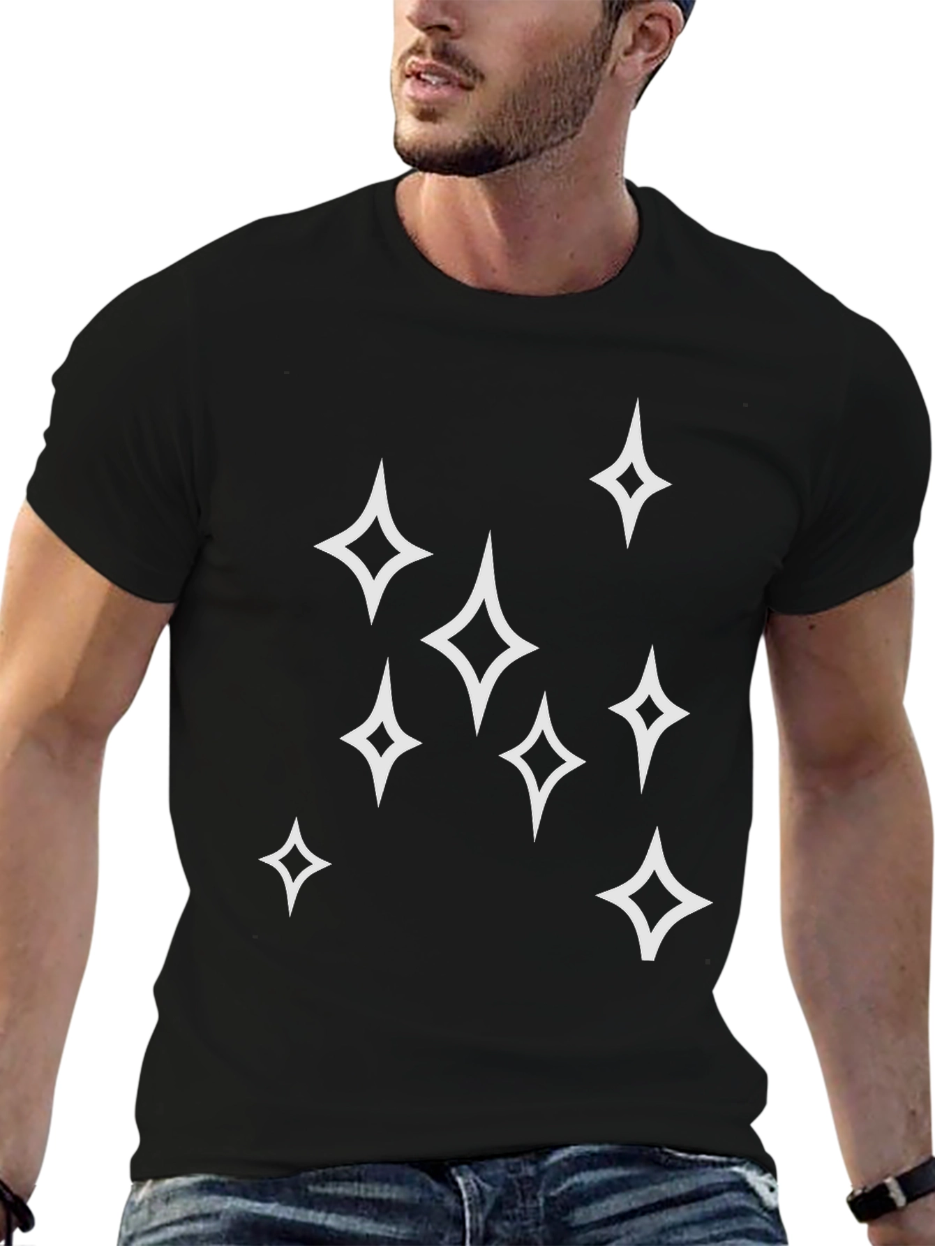 Sparkle Star Graphic Tee - Mens Black T-Shirt