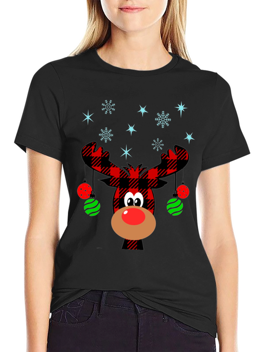 Festive Reindeer Christmas Graphic Tee