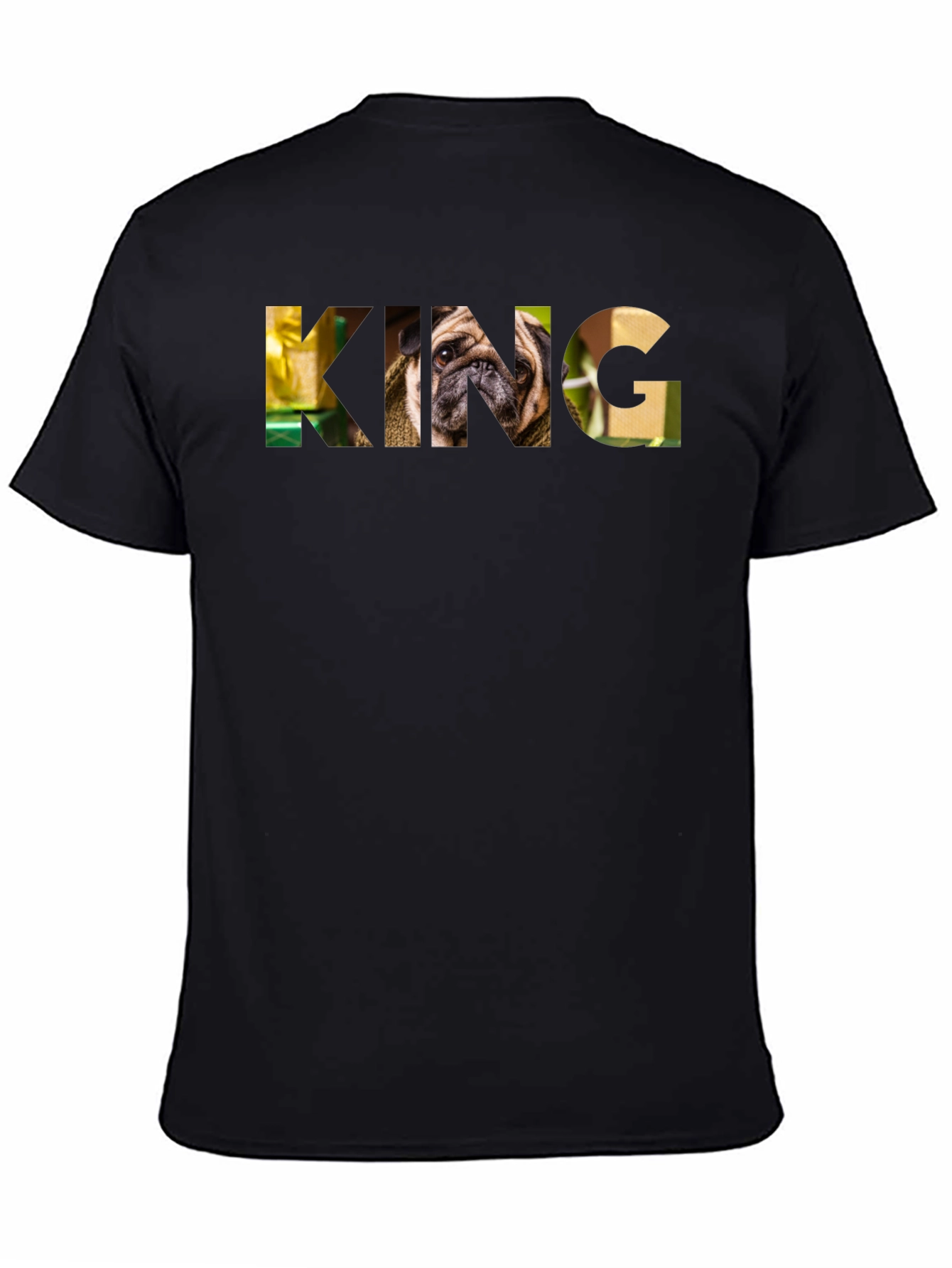 Pug King Graphic T-Shirt - Mens Black Tee