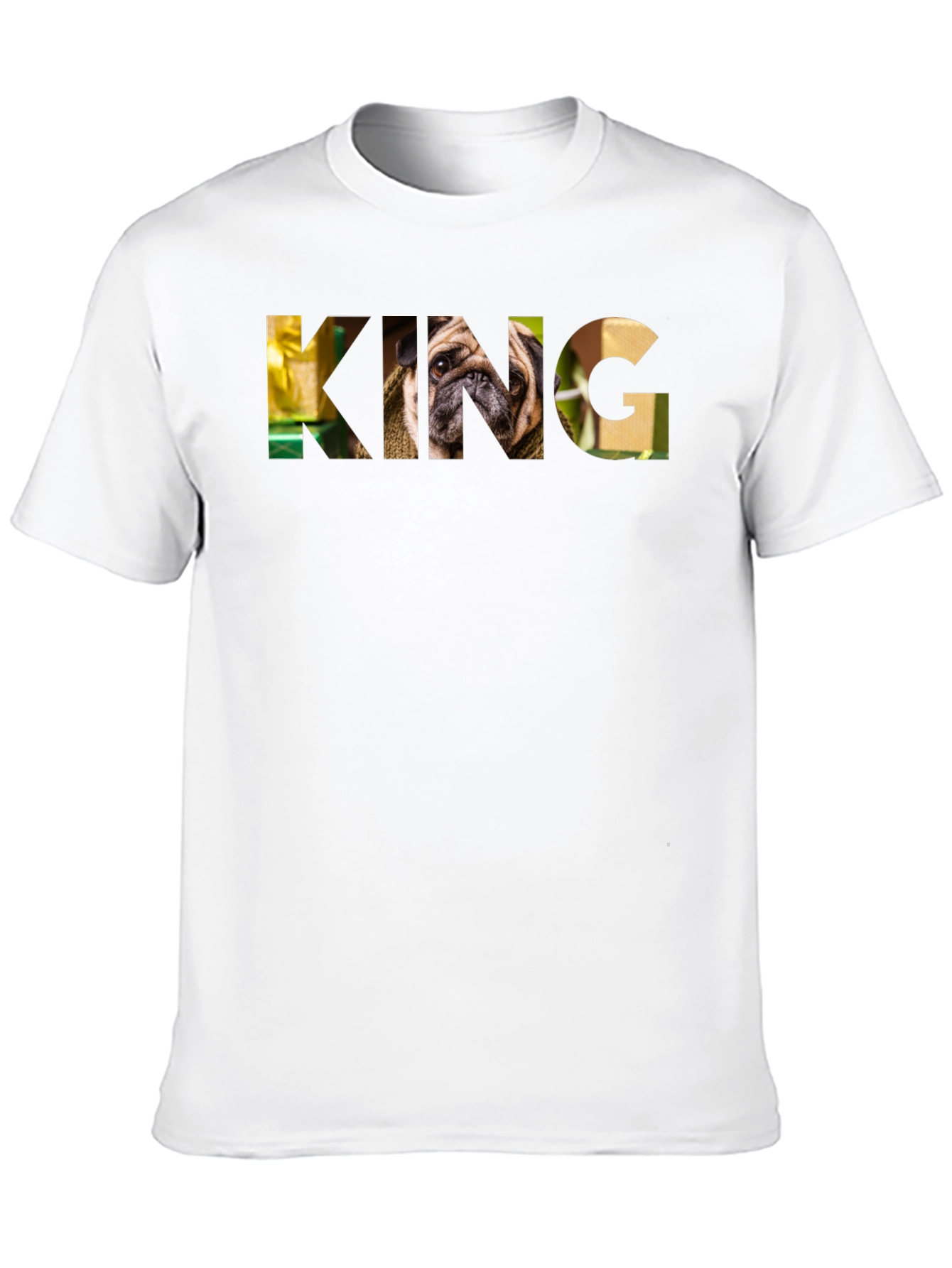 Pug King Graphic T-Shirt - Mens Black Tee