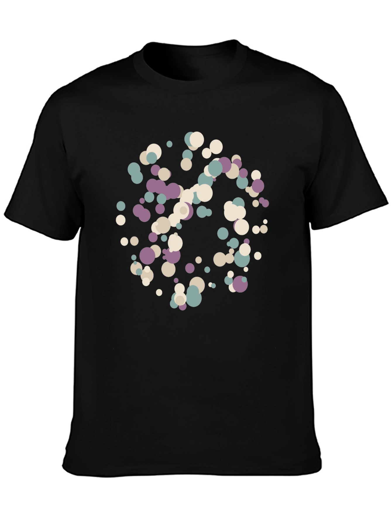 Abstract Dot Pattern Black T-Shirt