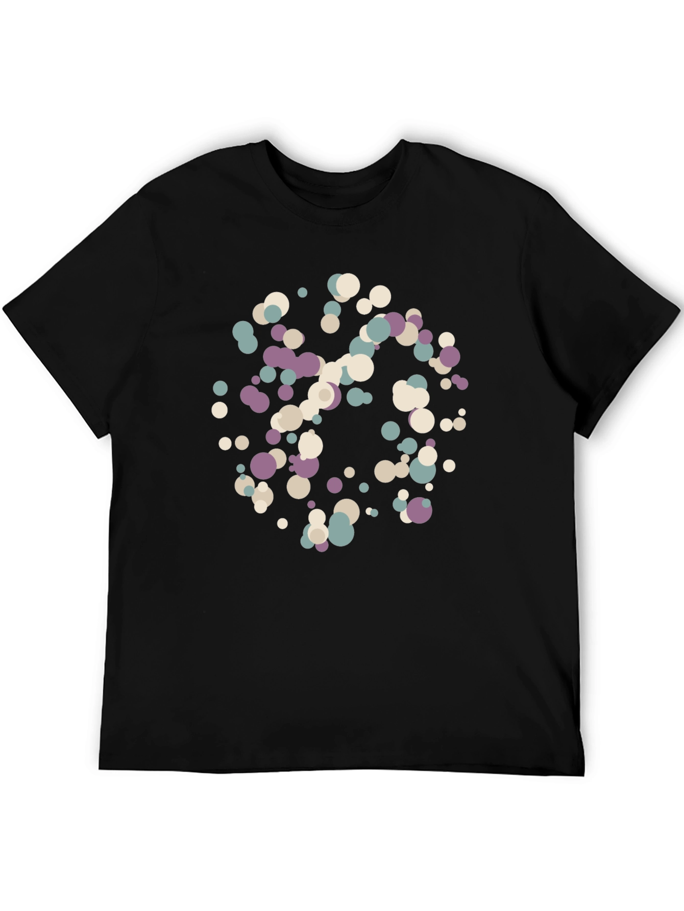 Abstract Dot Pattern Black T-Shirt