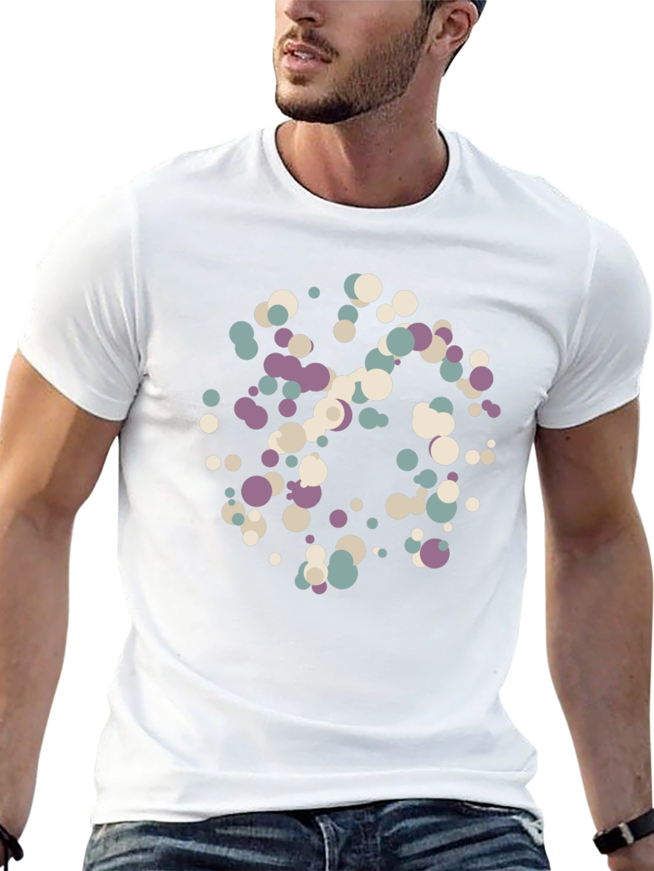 Abstract Dot Pattern Black T-Shirt