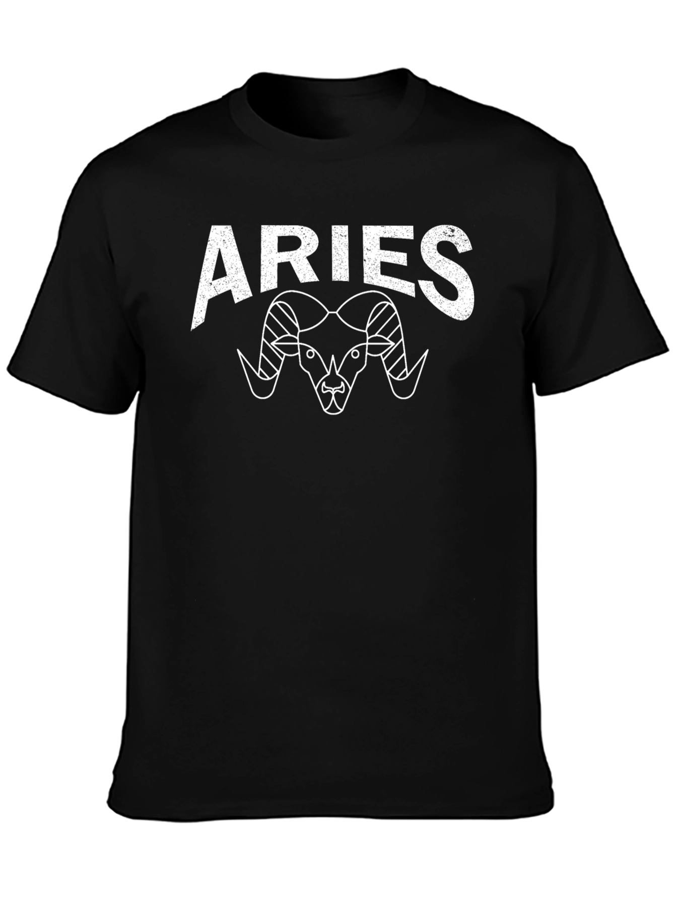 Aries Zodiac Graphic Tee - Black Cotton Blend