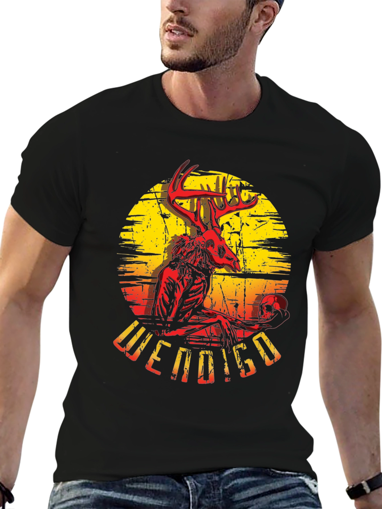 Wendigo Graphic T-Shirt - Deer Skull Design