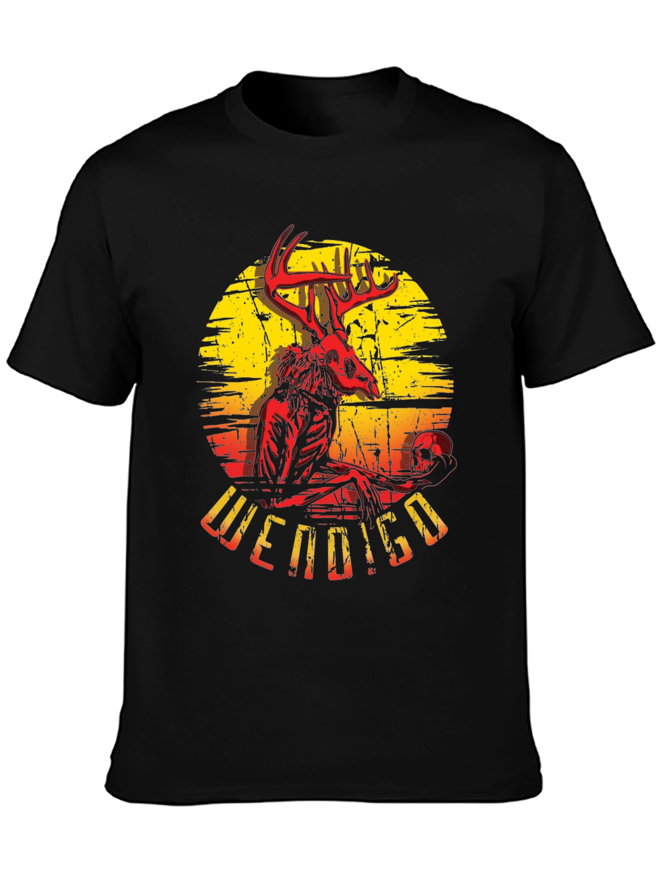Wendigo Graphic T-Shirt - Deer Skull Design