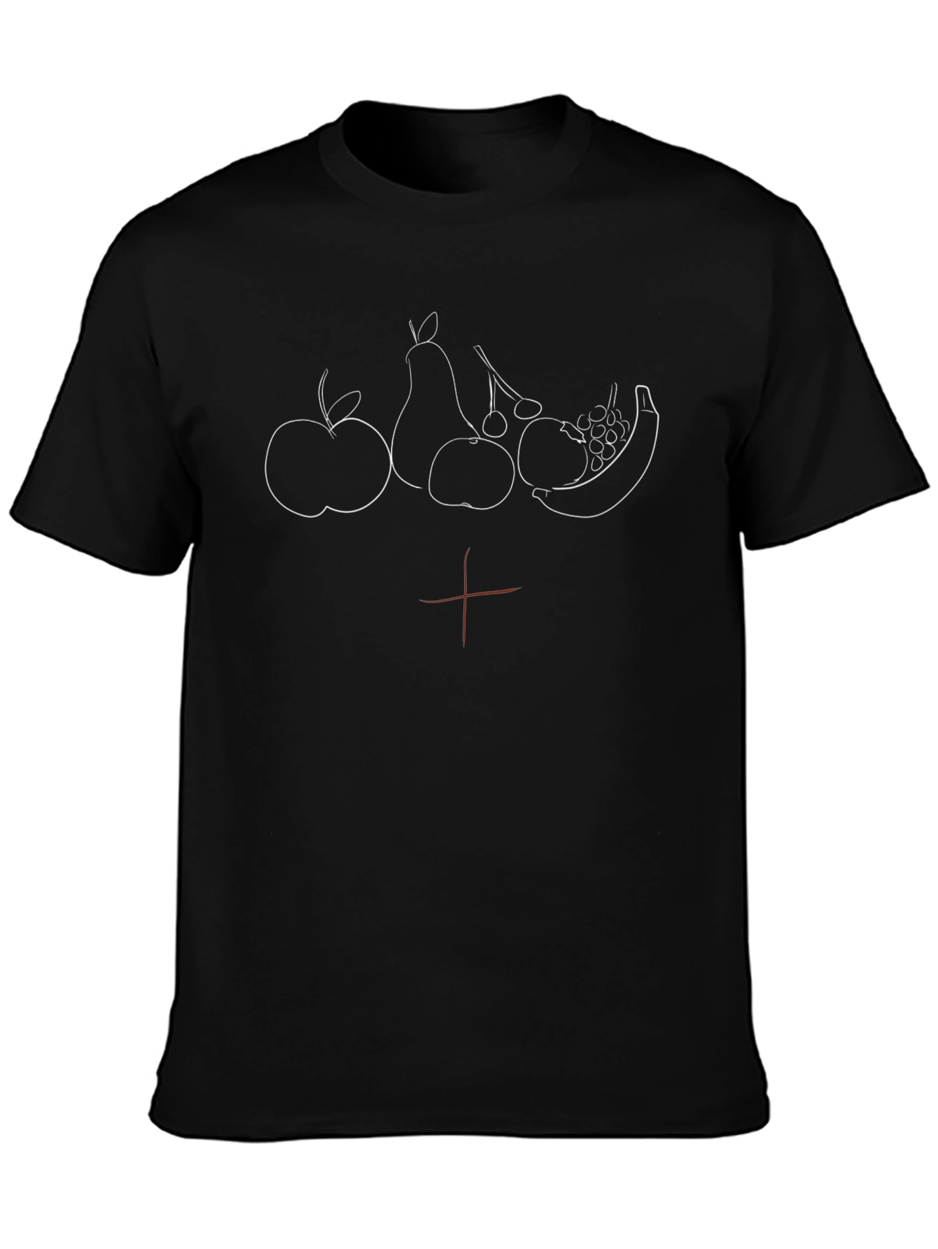 Fruit Outline Graphic Tee - Unisex Black T-Shirt