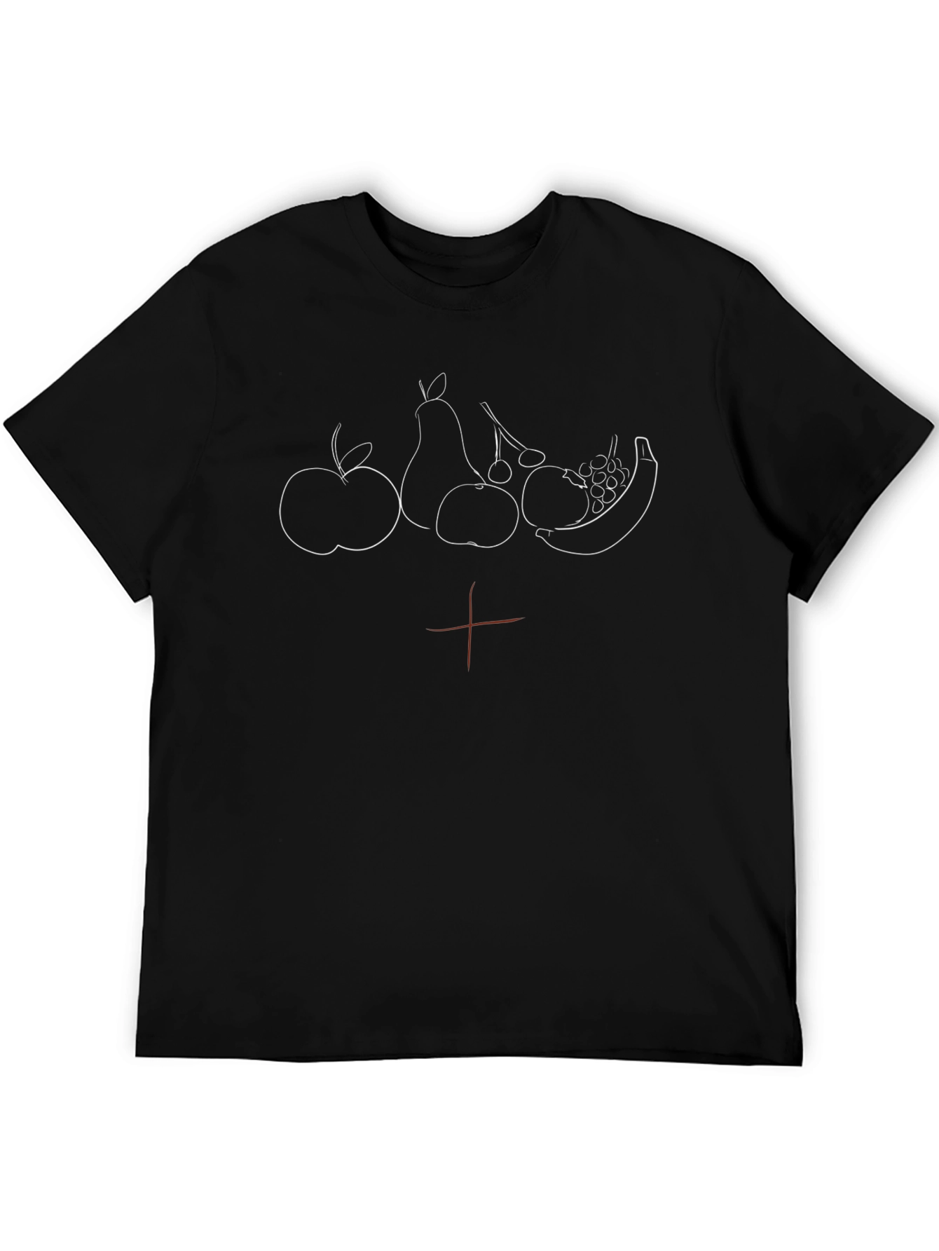 Fruit Outline Graphic Tee - Unisex Black T-Shirt