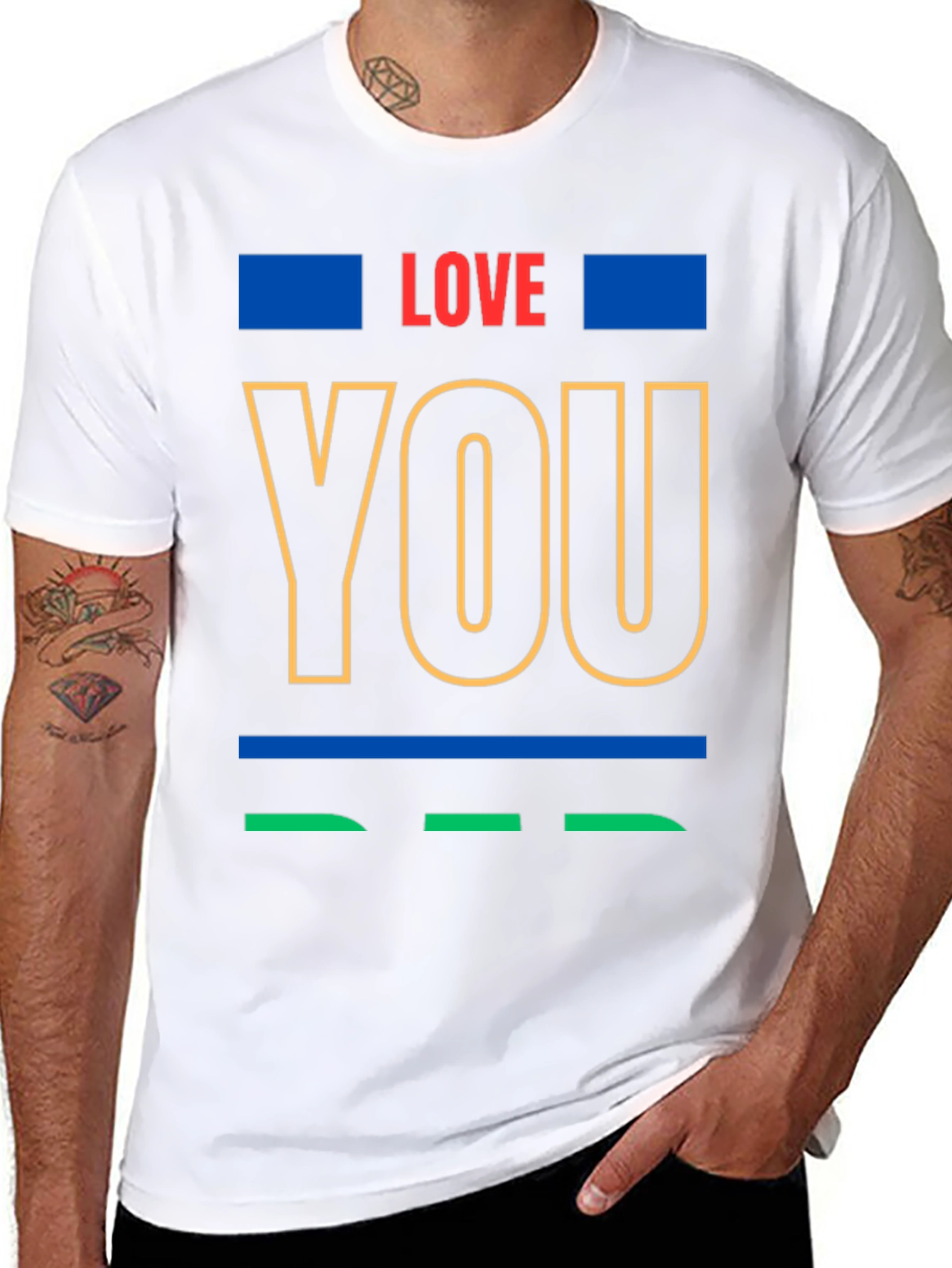 Love You Graphic Print Crew Neck T-Shirt