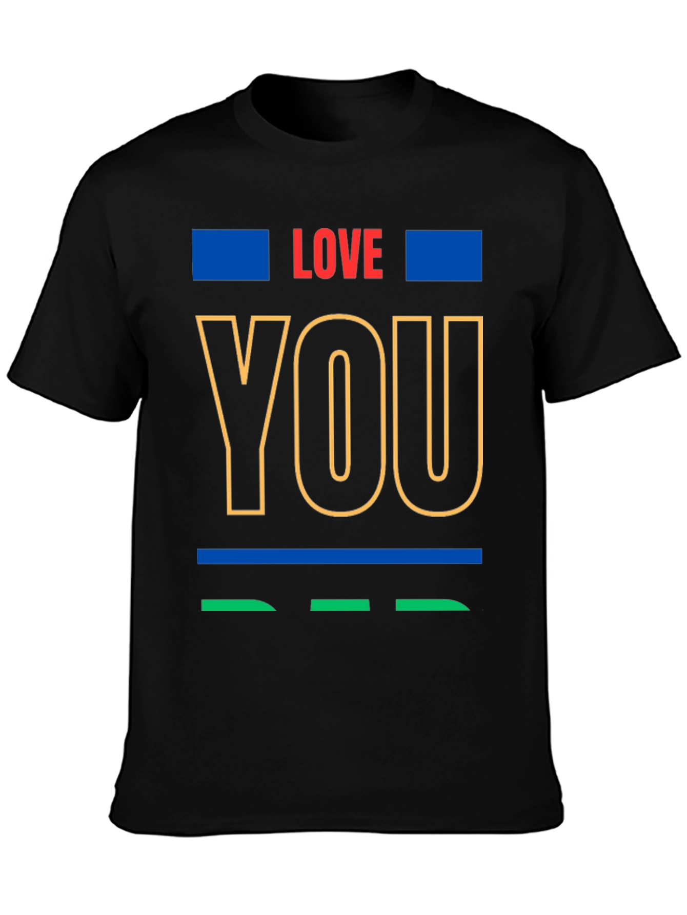 Love You Graphic Print Crew Neck T-Shirt