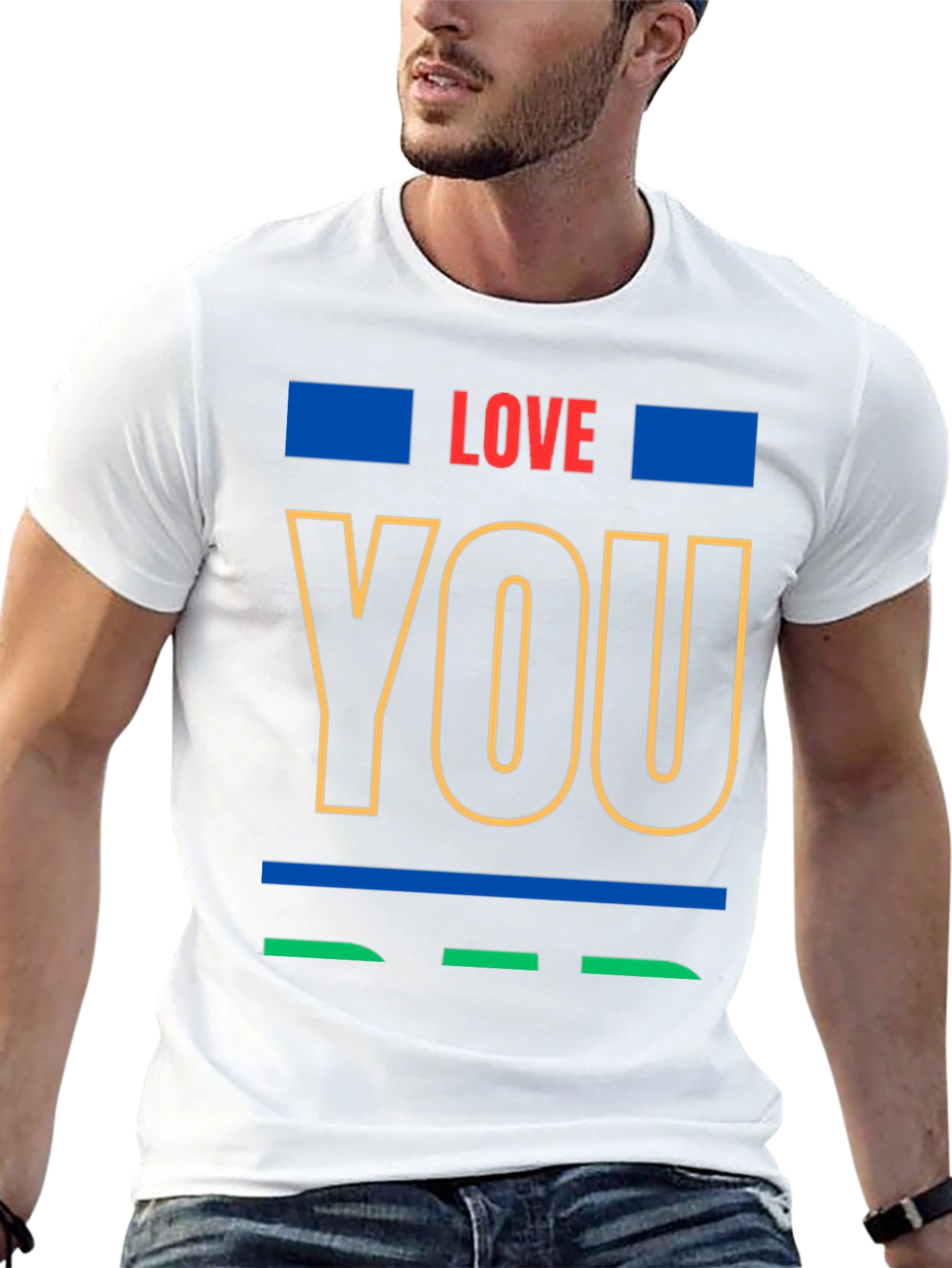 Love You Graphic Print Crew Neck T-Shirt