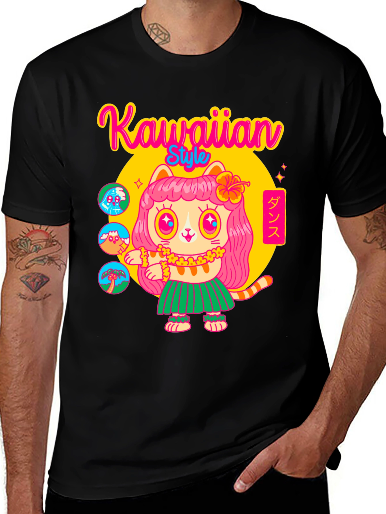 Kawaiian Style T-Shirt - Cute Cat Dance