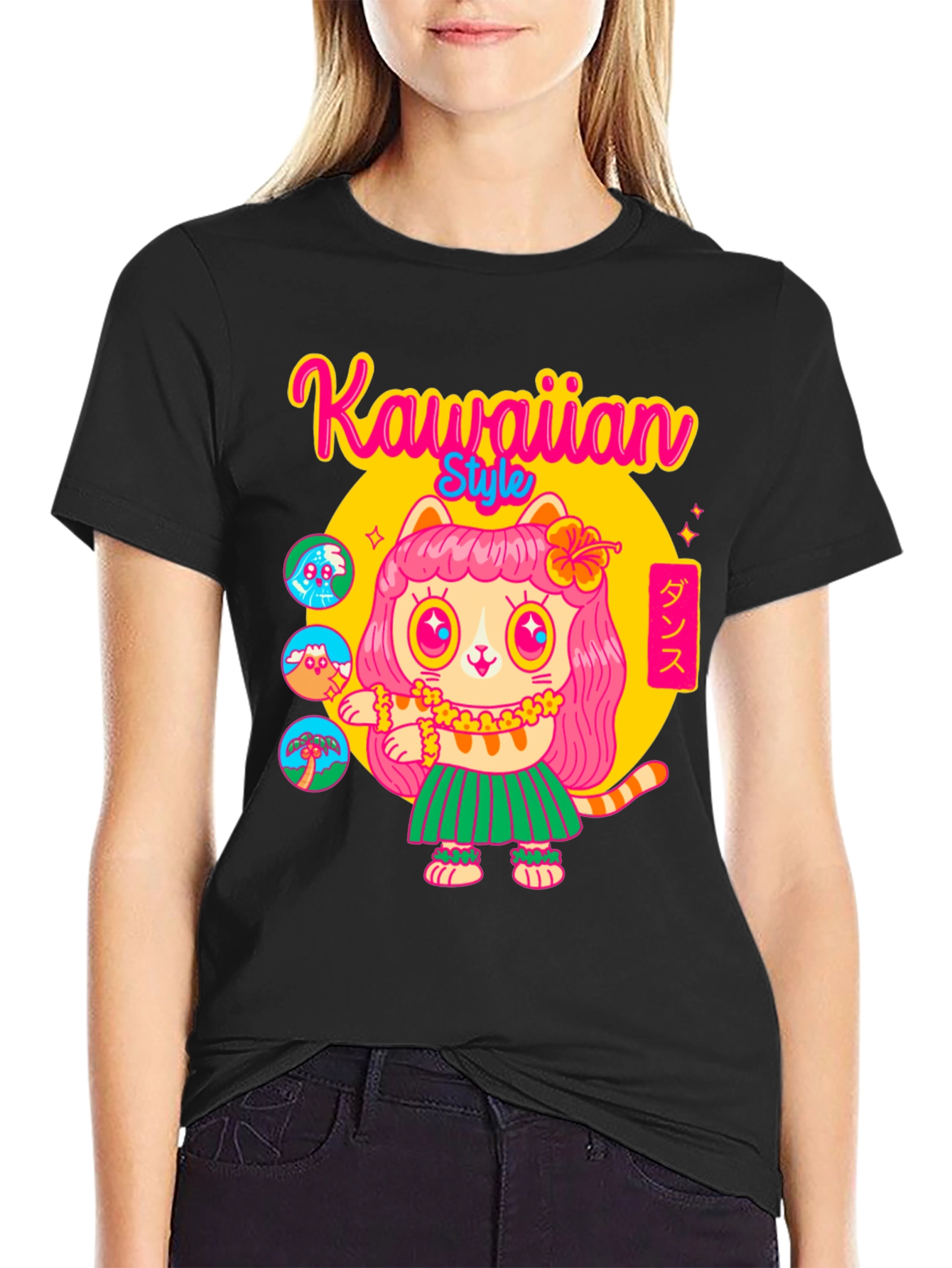 Kawaiian Style T-Shirt - Cute Cat Dance