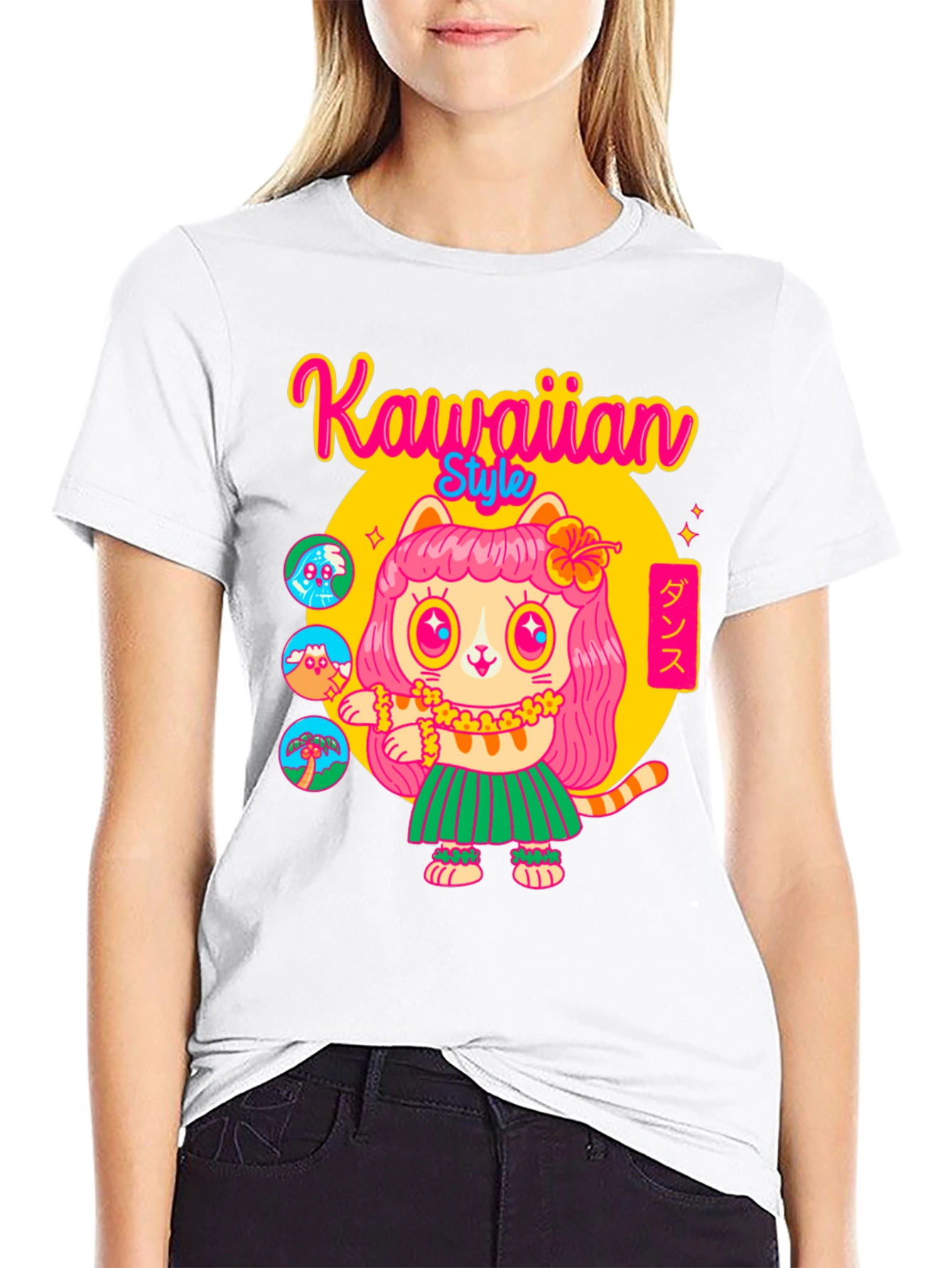 Kawaiian Style T-Shirt - Cute Cat Dance