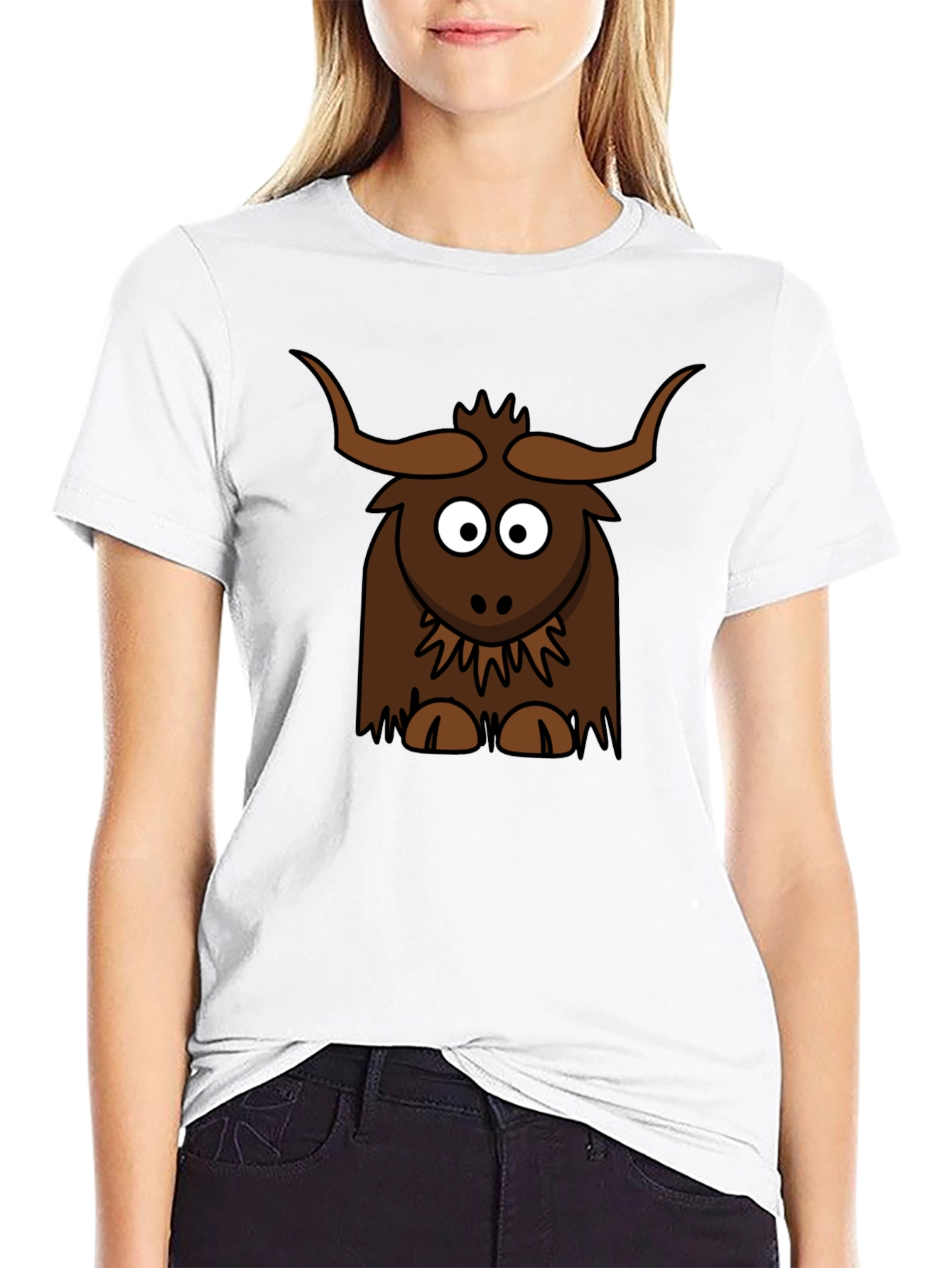 Cartoon Yak Graphic Tee - Fun & Unique!