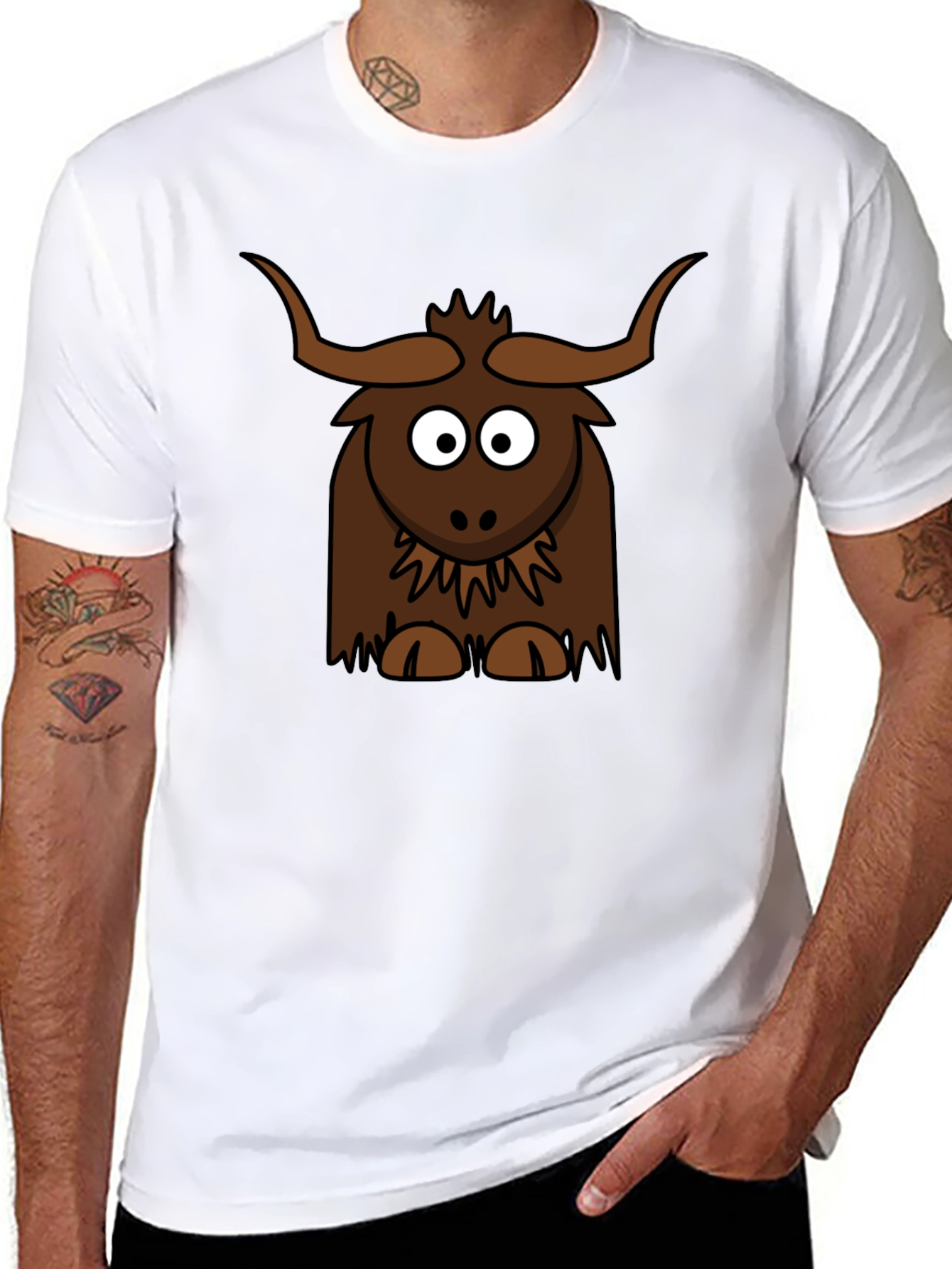 Cartoon Yak Graphic Tee - Fun & Unique!