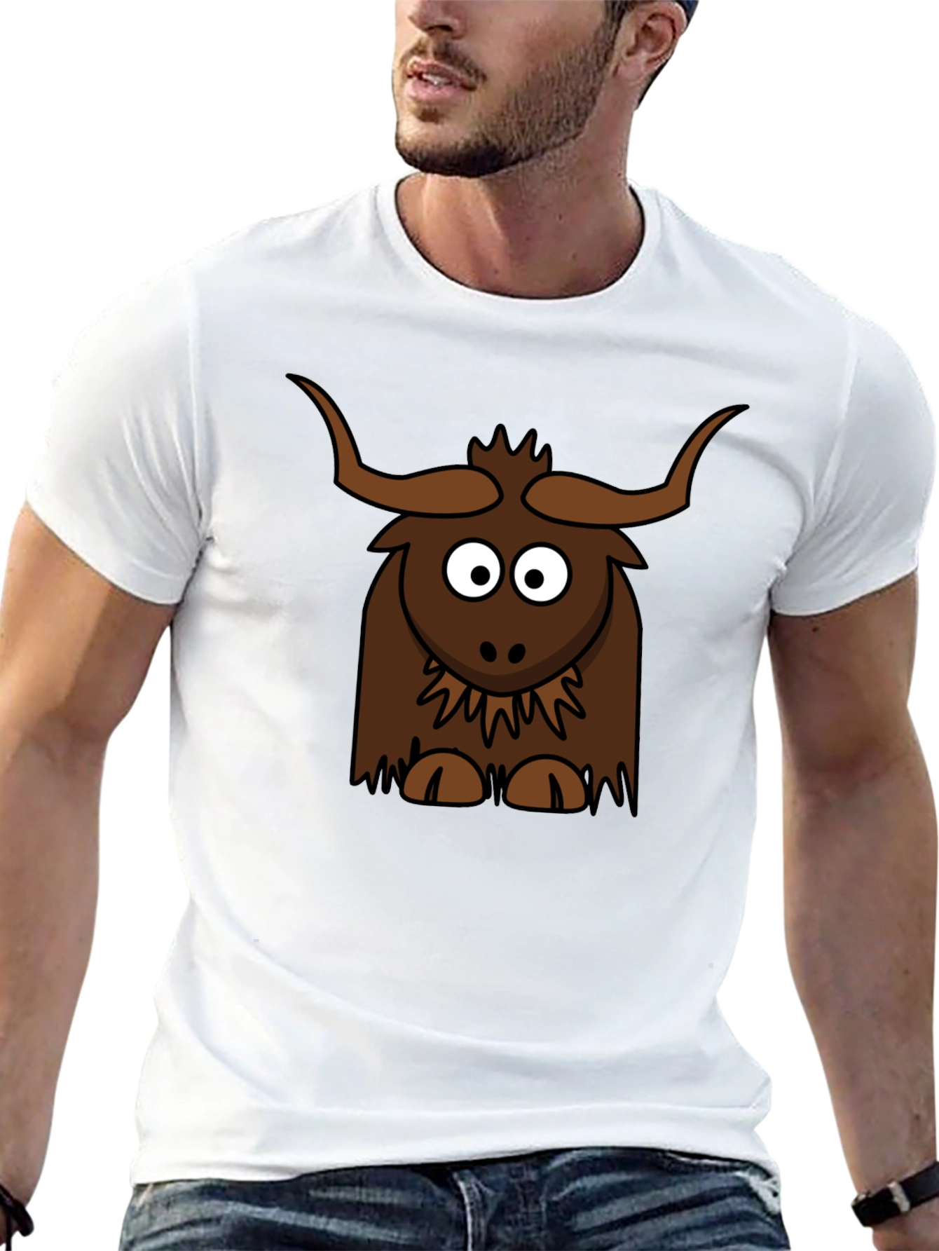 Cartoon Yak Graphic Tee - Fun & Unique!