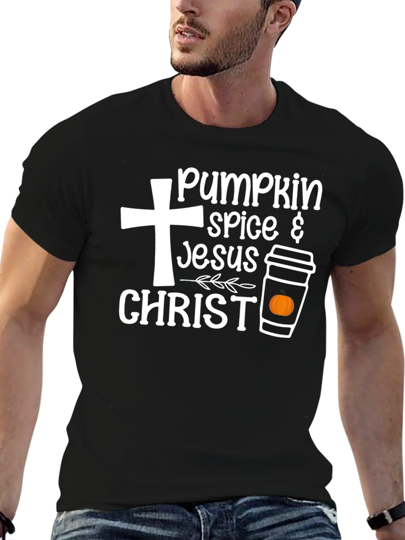 Pumpkin Spice Jesus Christ Graphic T-Shirt