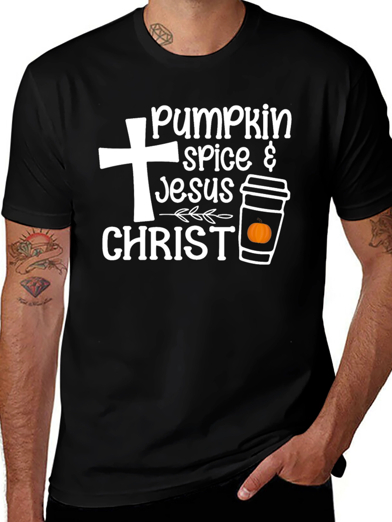 Pumpkin Spice Jesus Christ Graphic T-Shirt