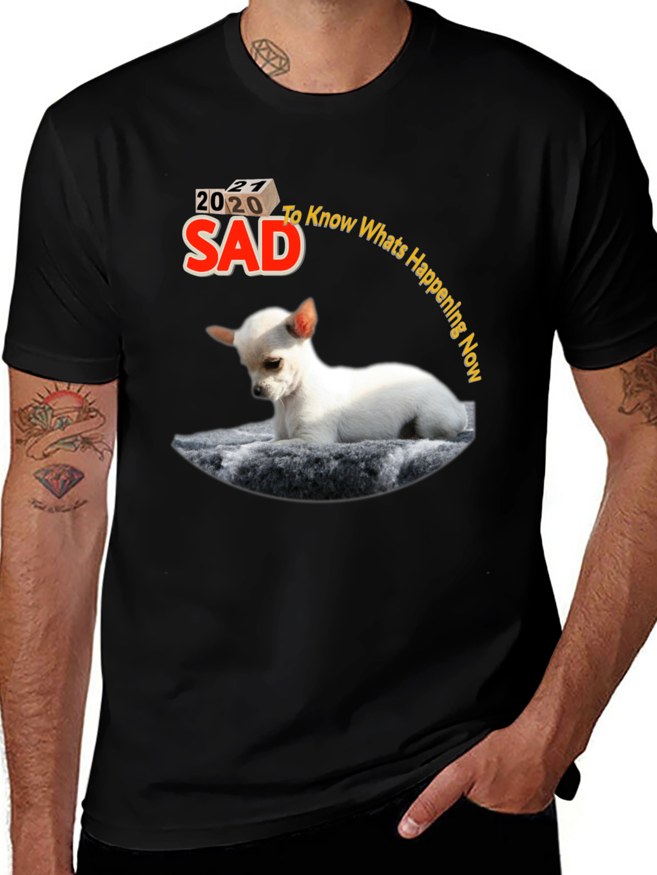 Sad 2020-2021 Chihuahua Graphic T-Shirt