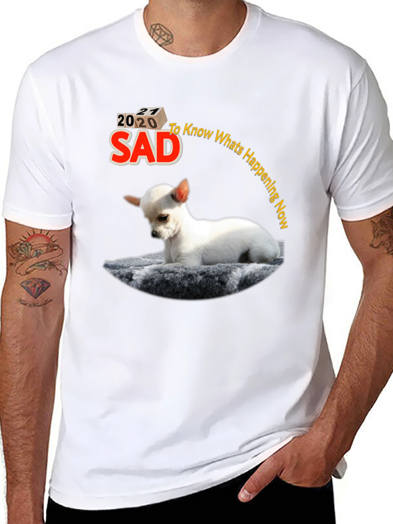 Sad 2020-2021 Chihuahua Graphic T-Shirt