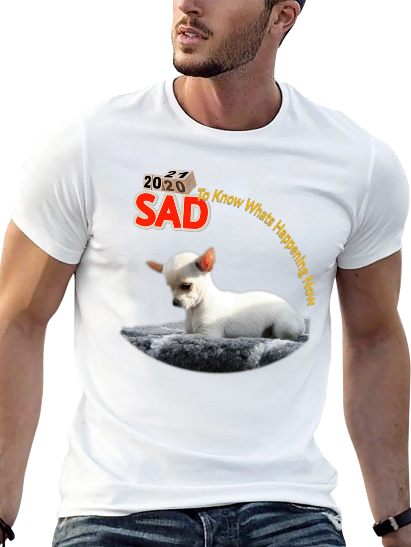 Sad 2020-2021 Chihuahua Graphic T-Shirt
