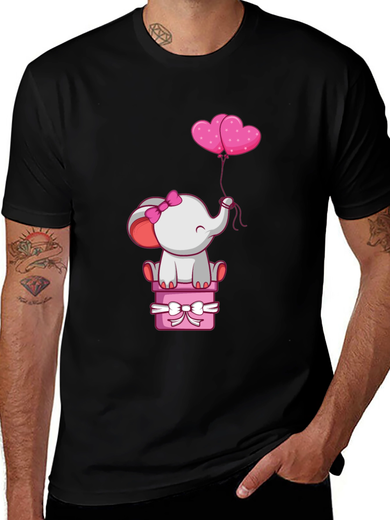Elephant Heart Balloons Graphic Tee