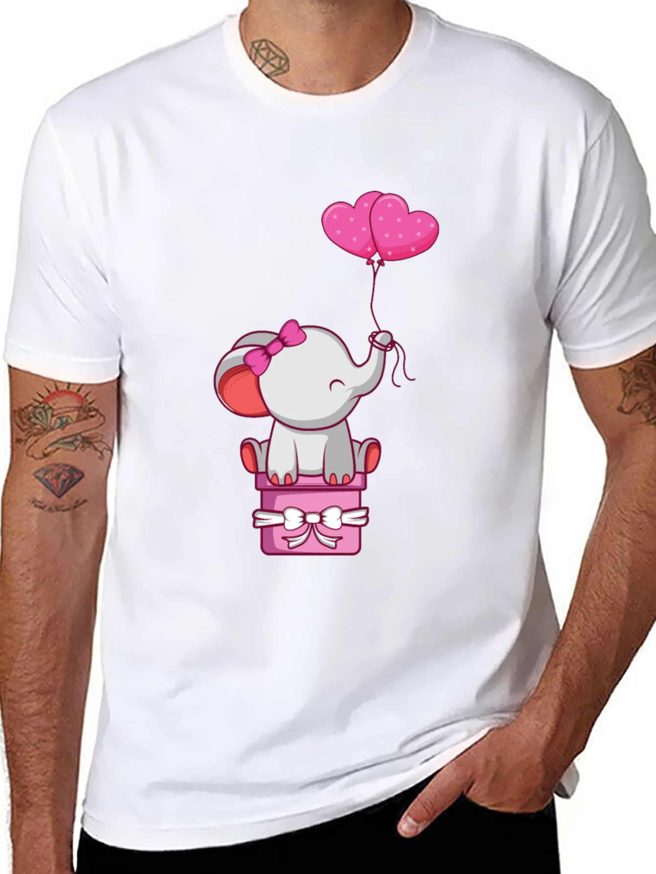 Elephant Heart Balloons Graphic Tee