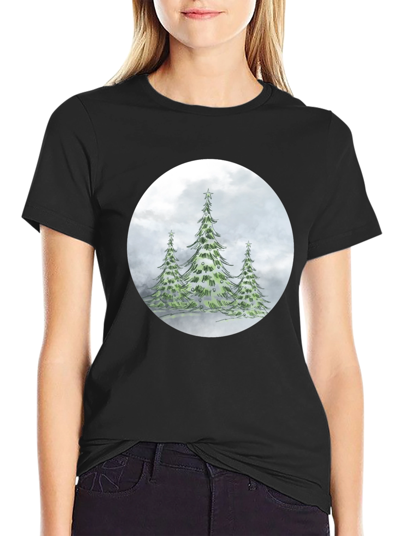 Winter Forest T-Shirt - Holiday Christmas Tree Design