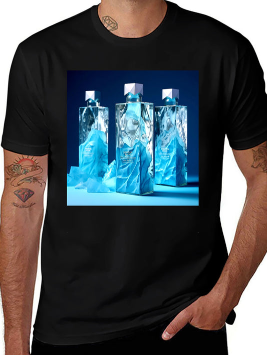 Modern Graphic Tee with Designer Perfume Bottles