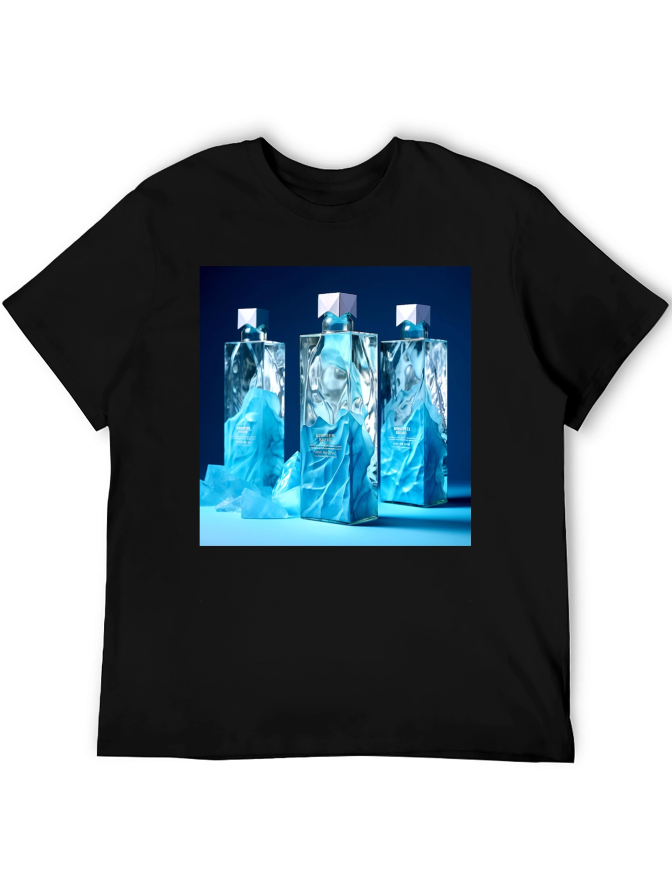 Modern Graphic Tee with Designer Perfume Bottles