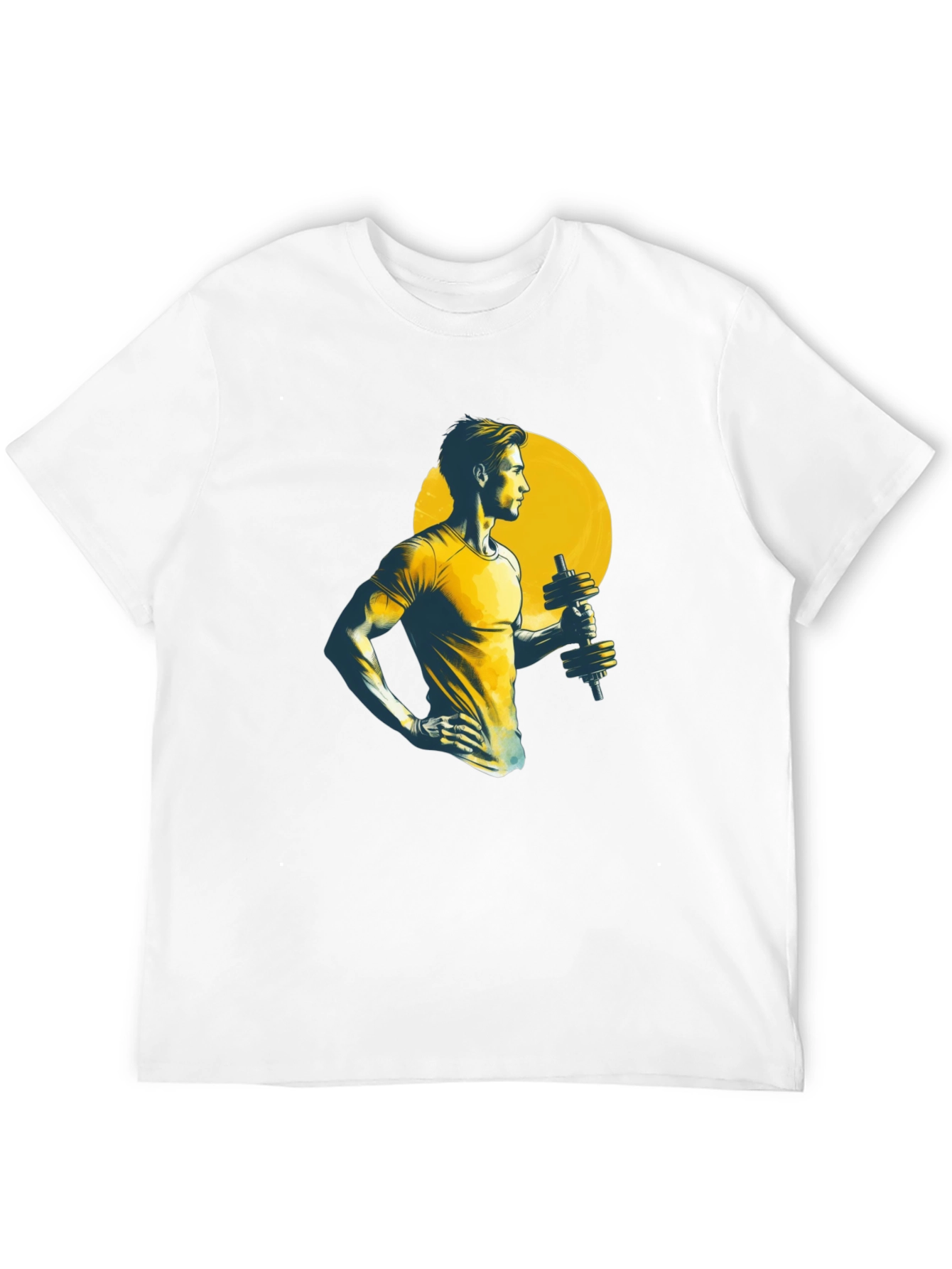 Mens Black Graphic Tee - Gym Workout Design