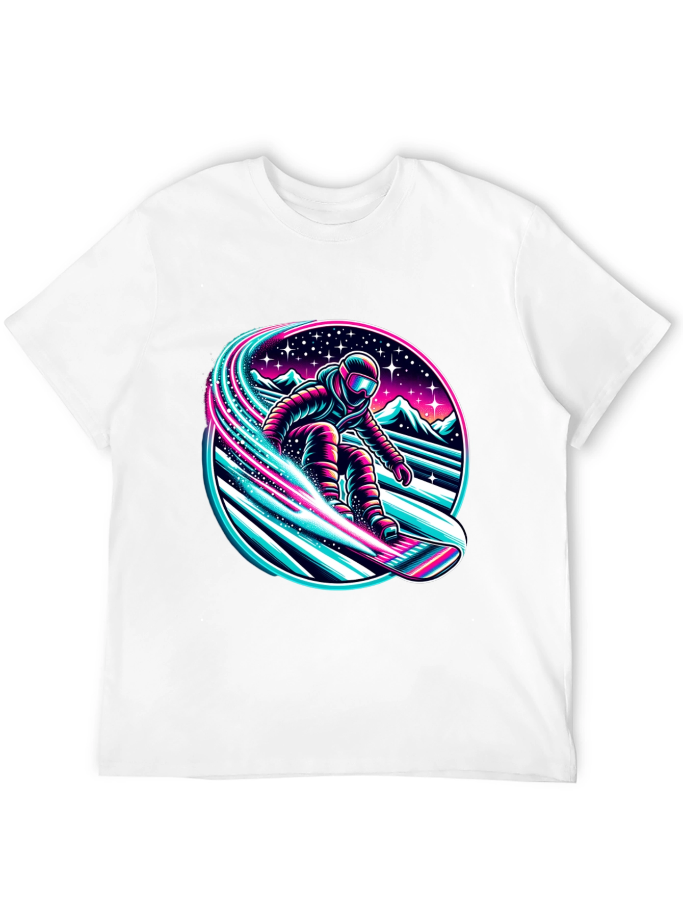 Neon Snowboarder Graphic T-Shirt
