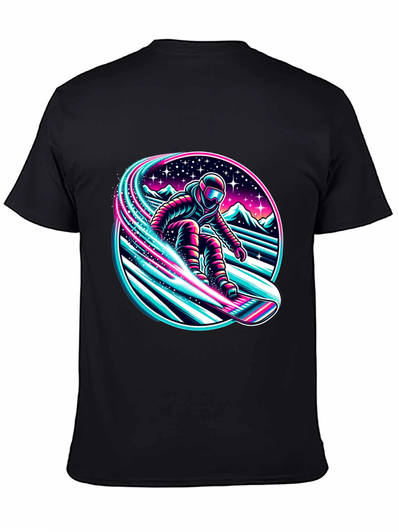 Neon Snowboarder Graphic T-Shirt