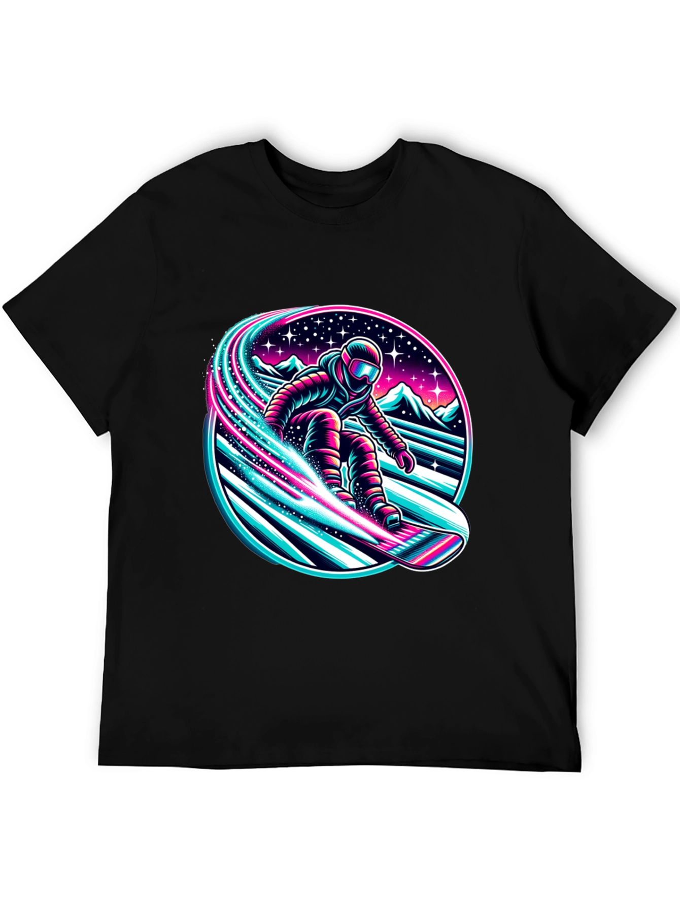 Neon Snowboarder Graphic T-Shirt