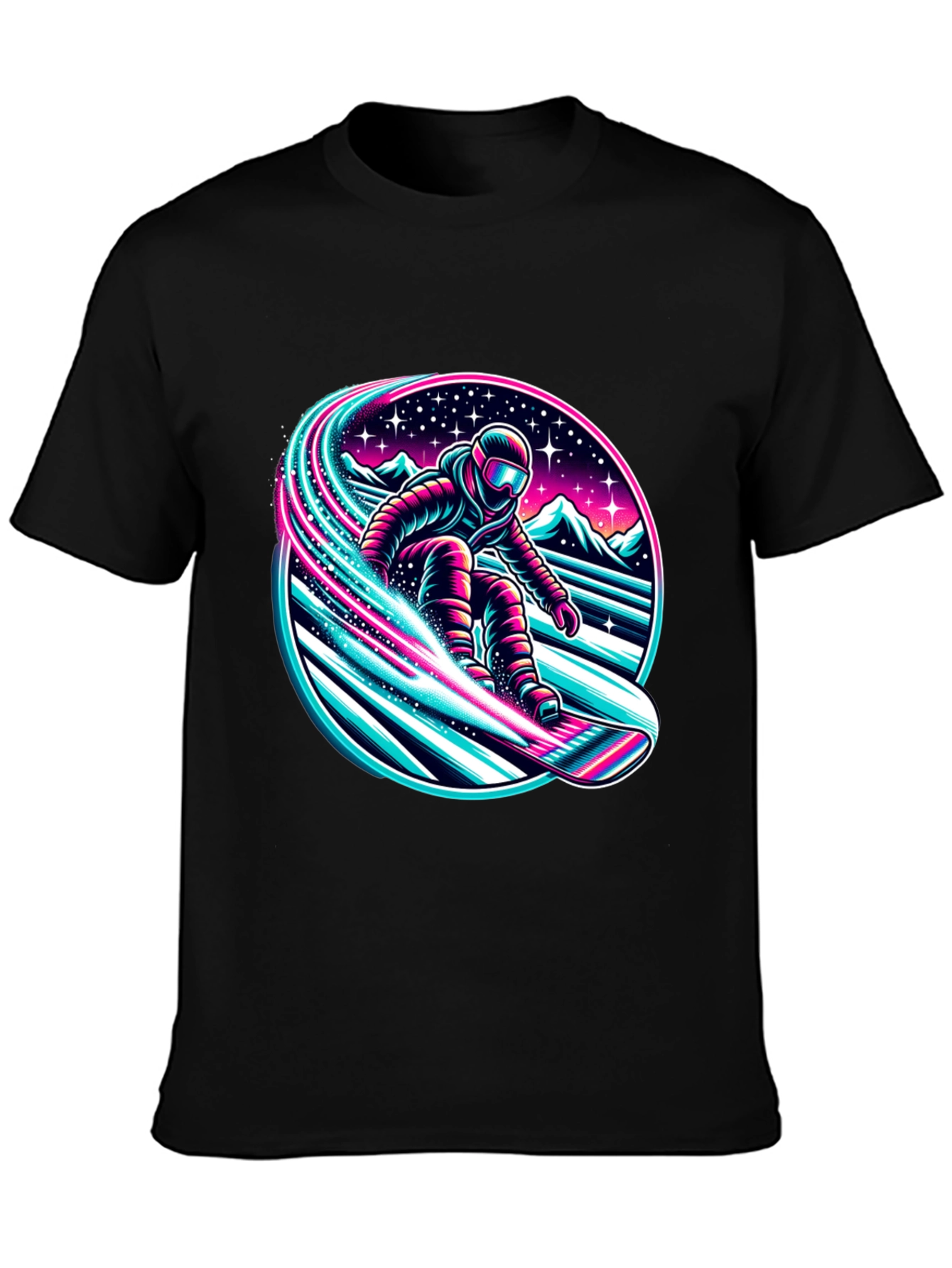 Neon Snowboarder Graphic T-Shirt