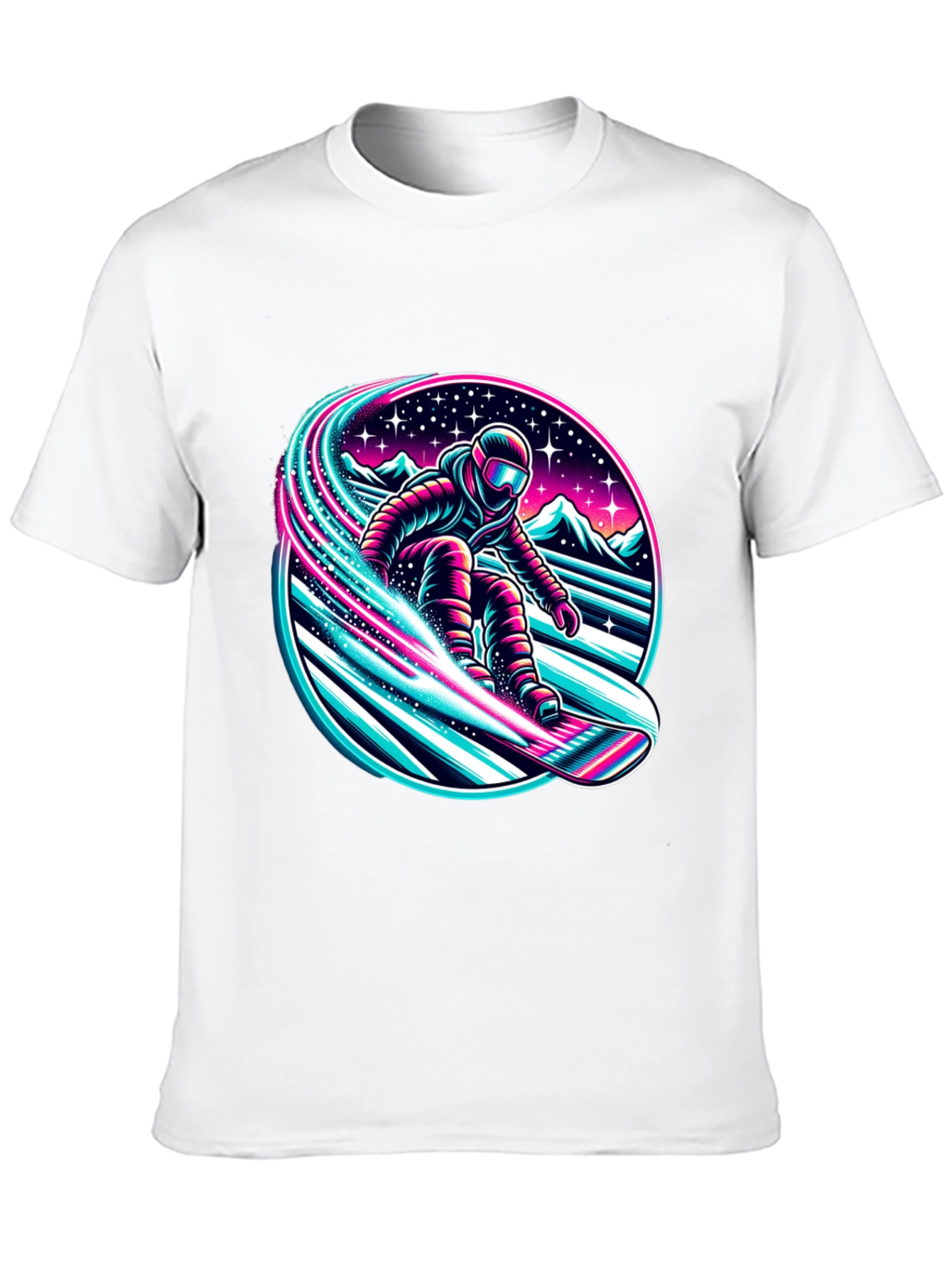Neon Snowboarder Graphic T-Shirt