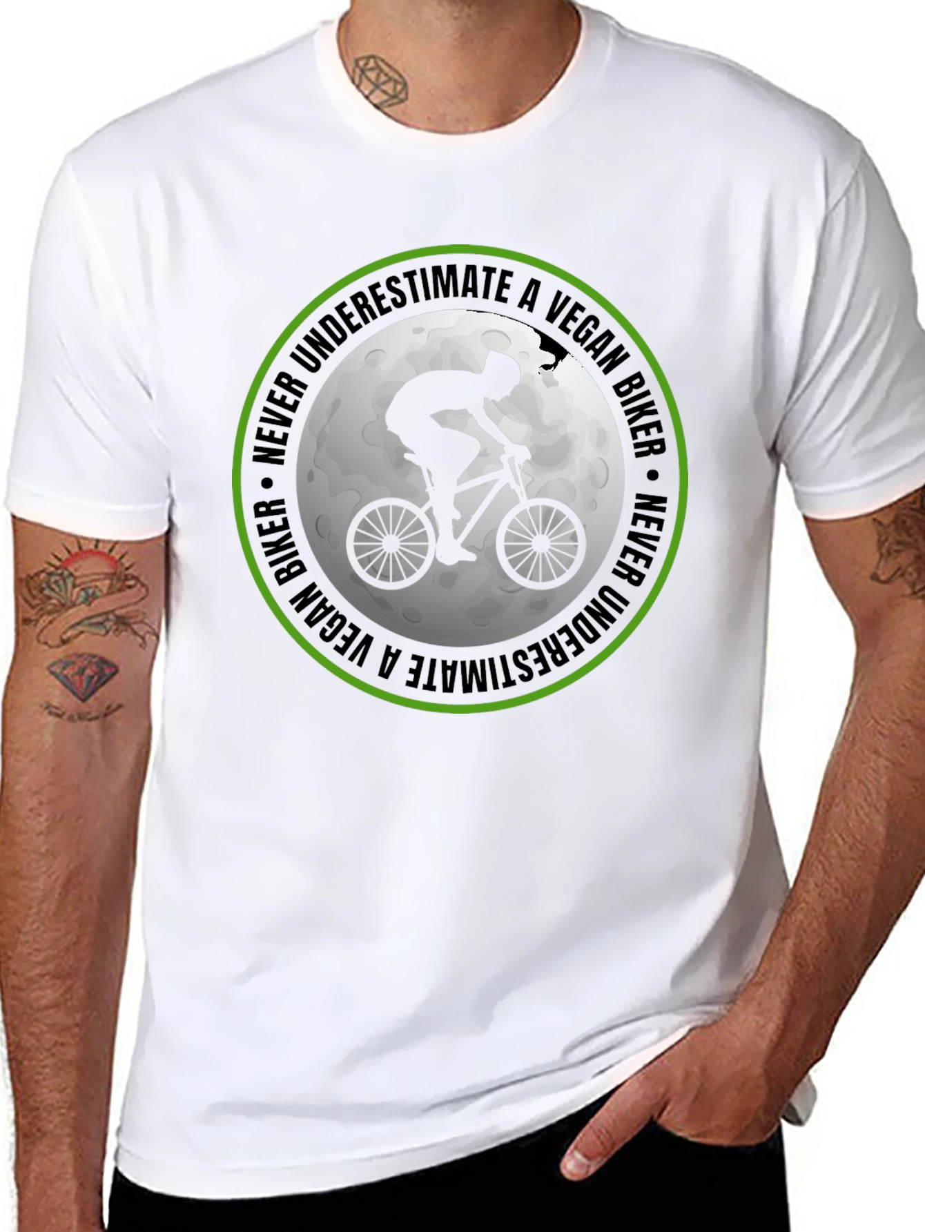 Vegan Biker T-Shirt: Never Underestimate!
