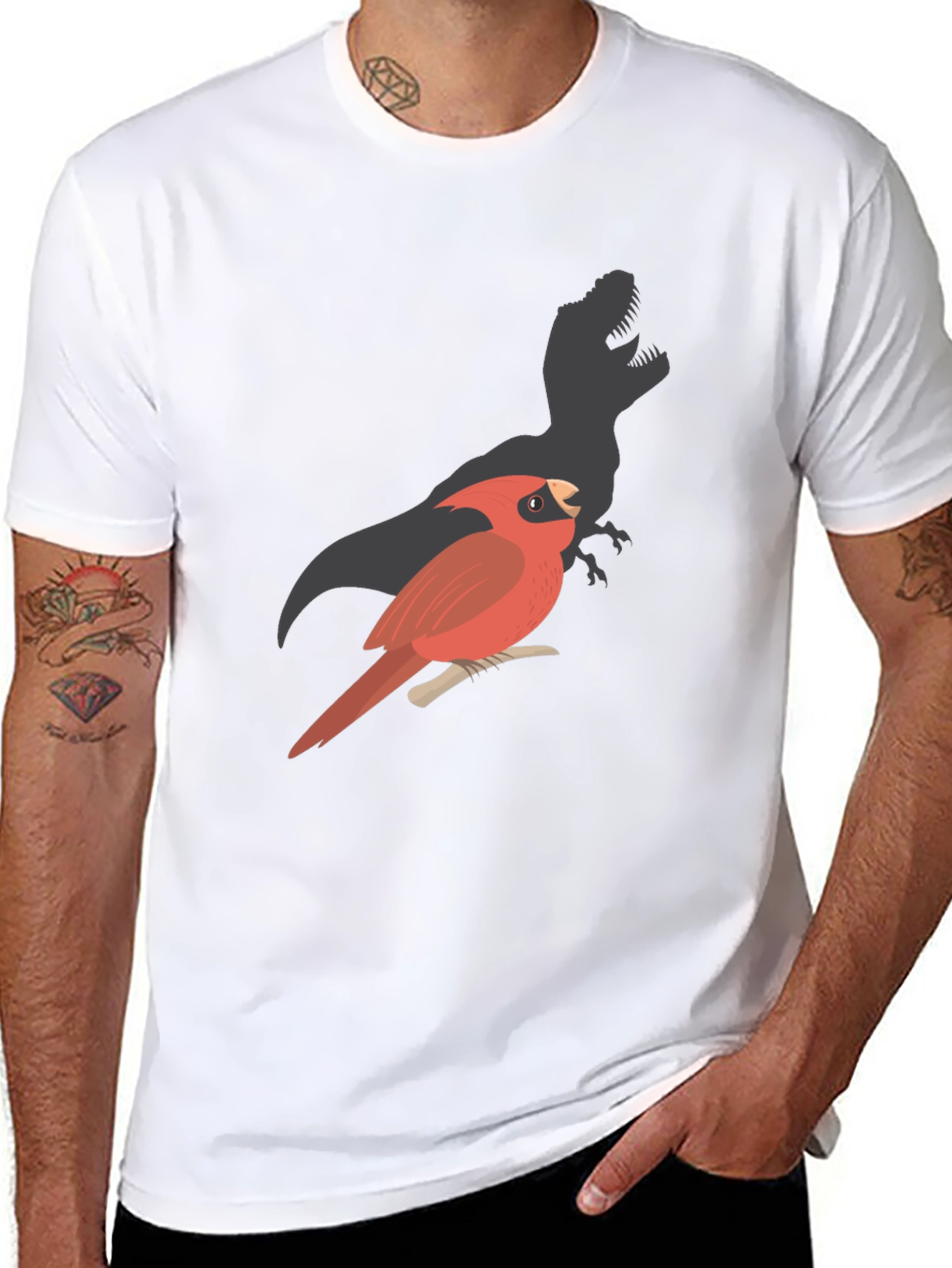Cardinal Dinosaur Shadow T-Shirt