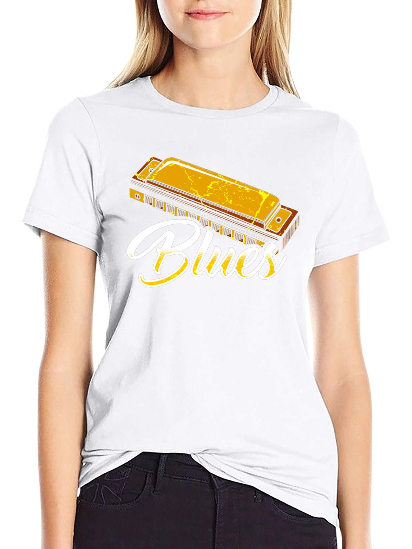 Blues Harmonica Graphic T-Shirt - Music Lover Tee