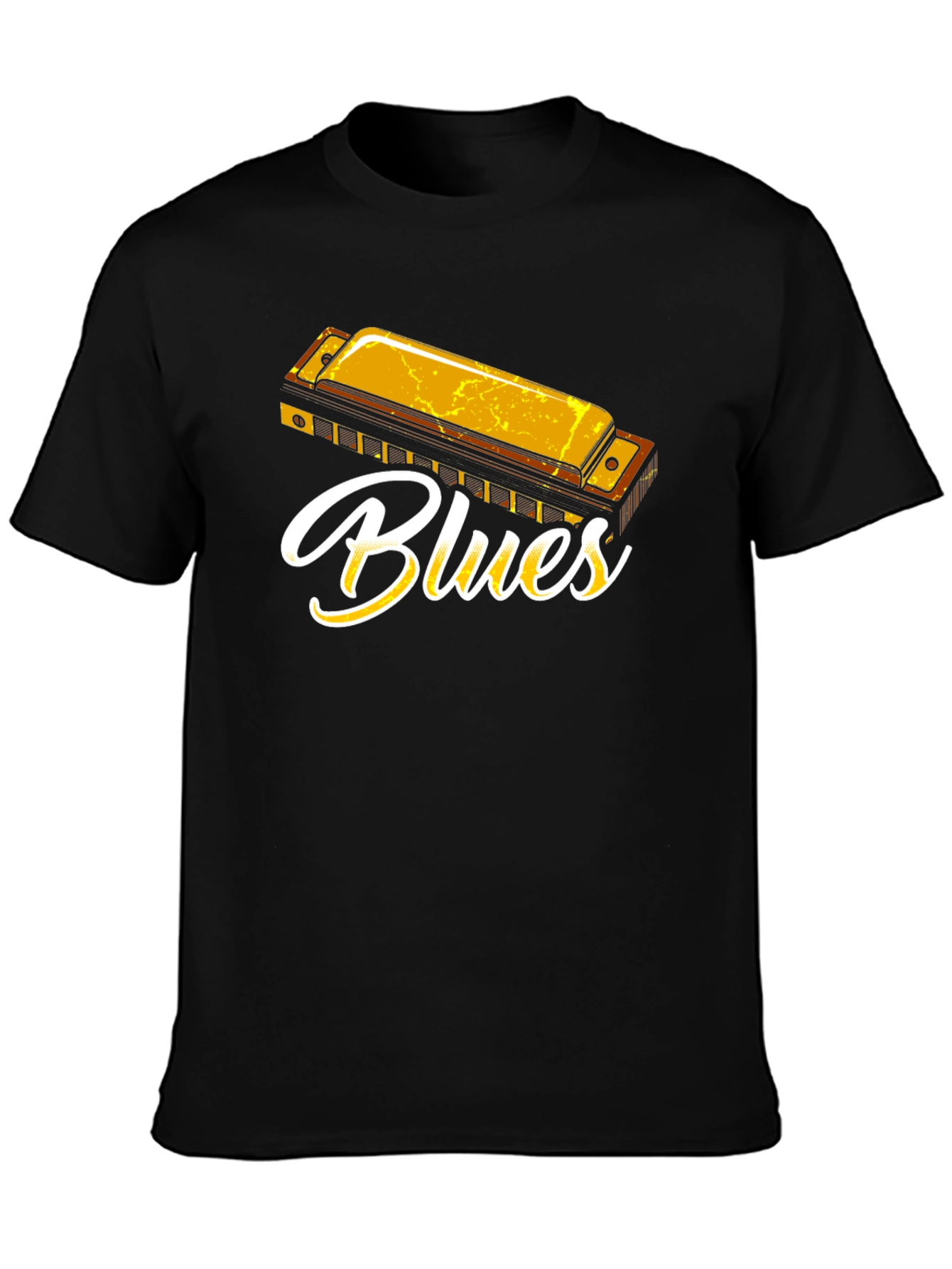 Blues Harmonica Graphic T-Shirt - Music Lover Tee